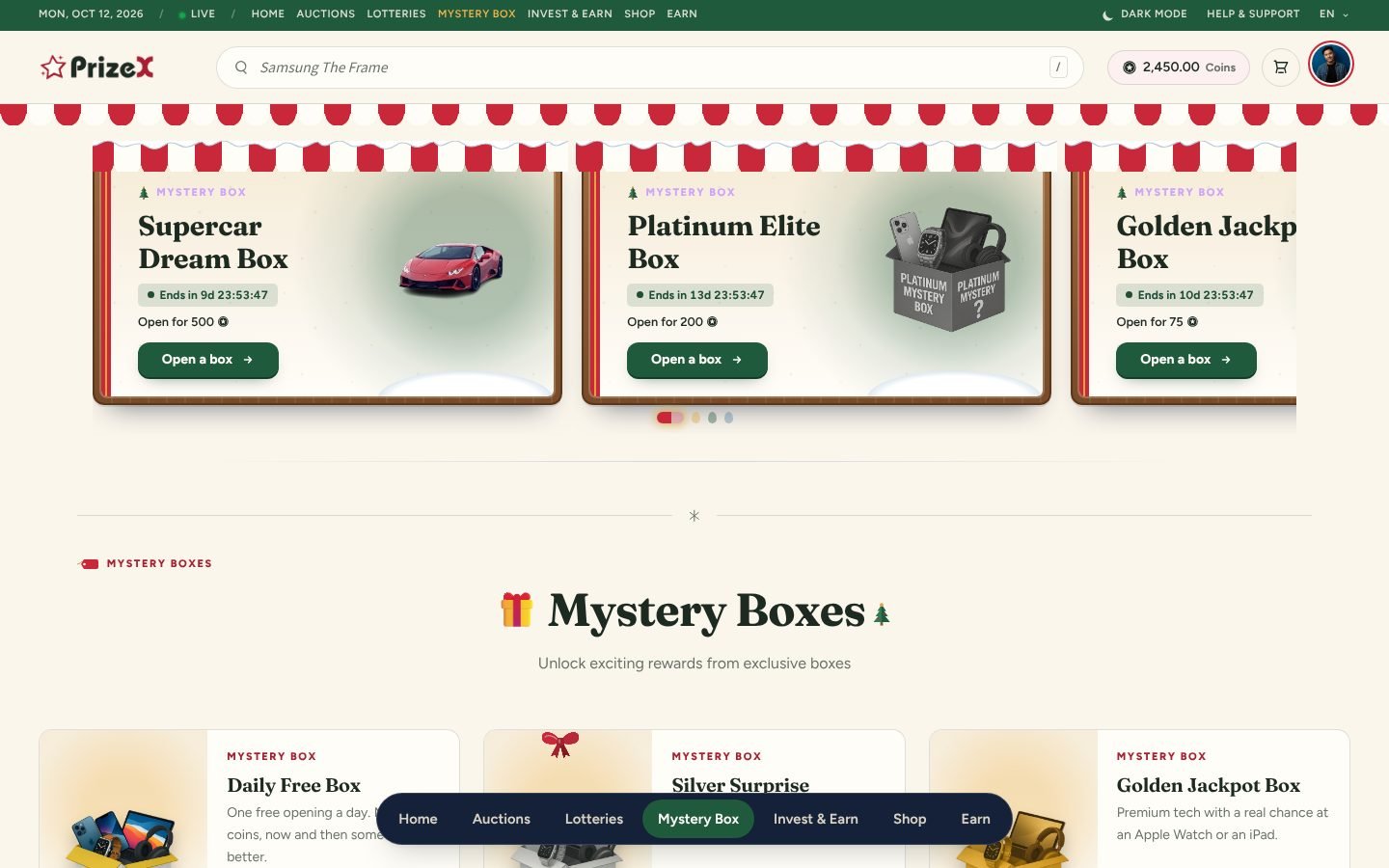 Mystery boxes