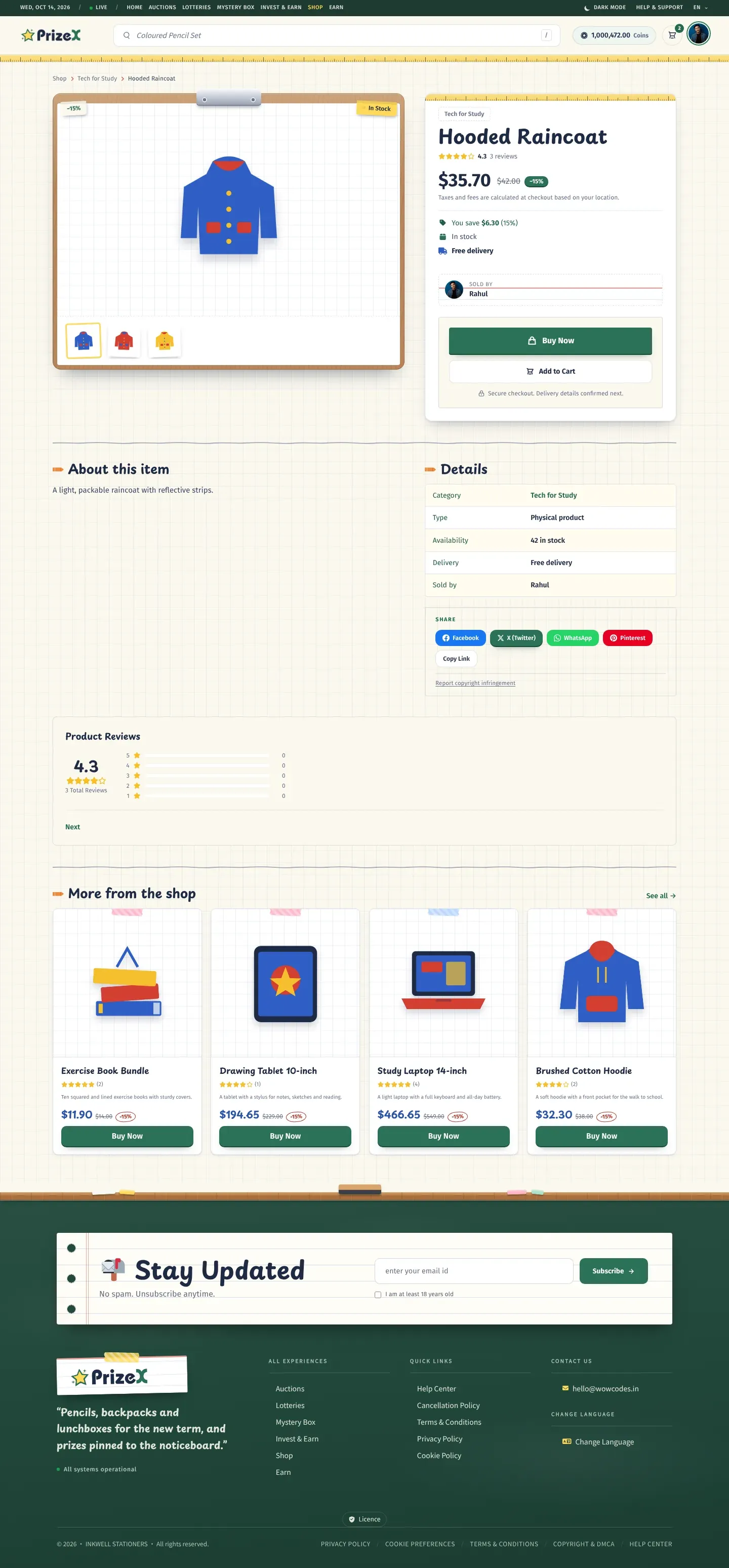 A product page