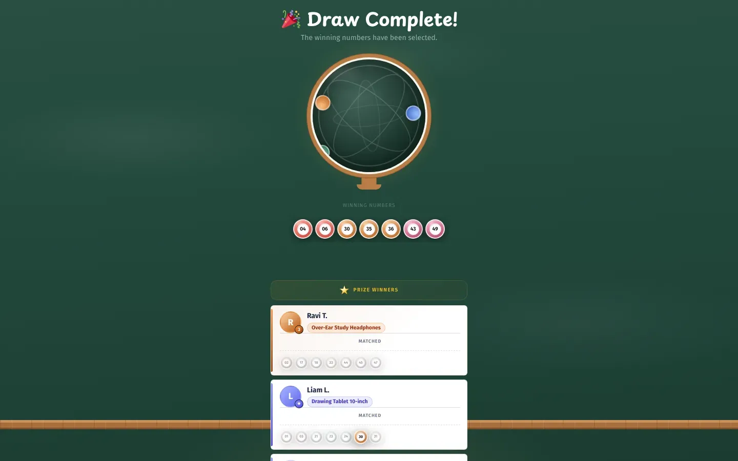 The lottery draw