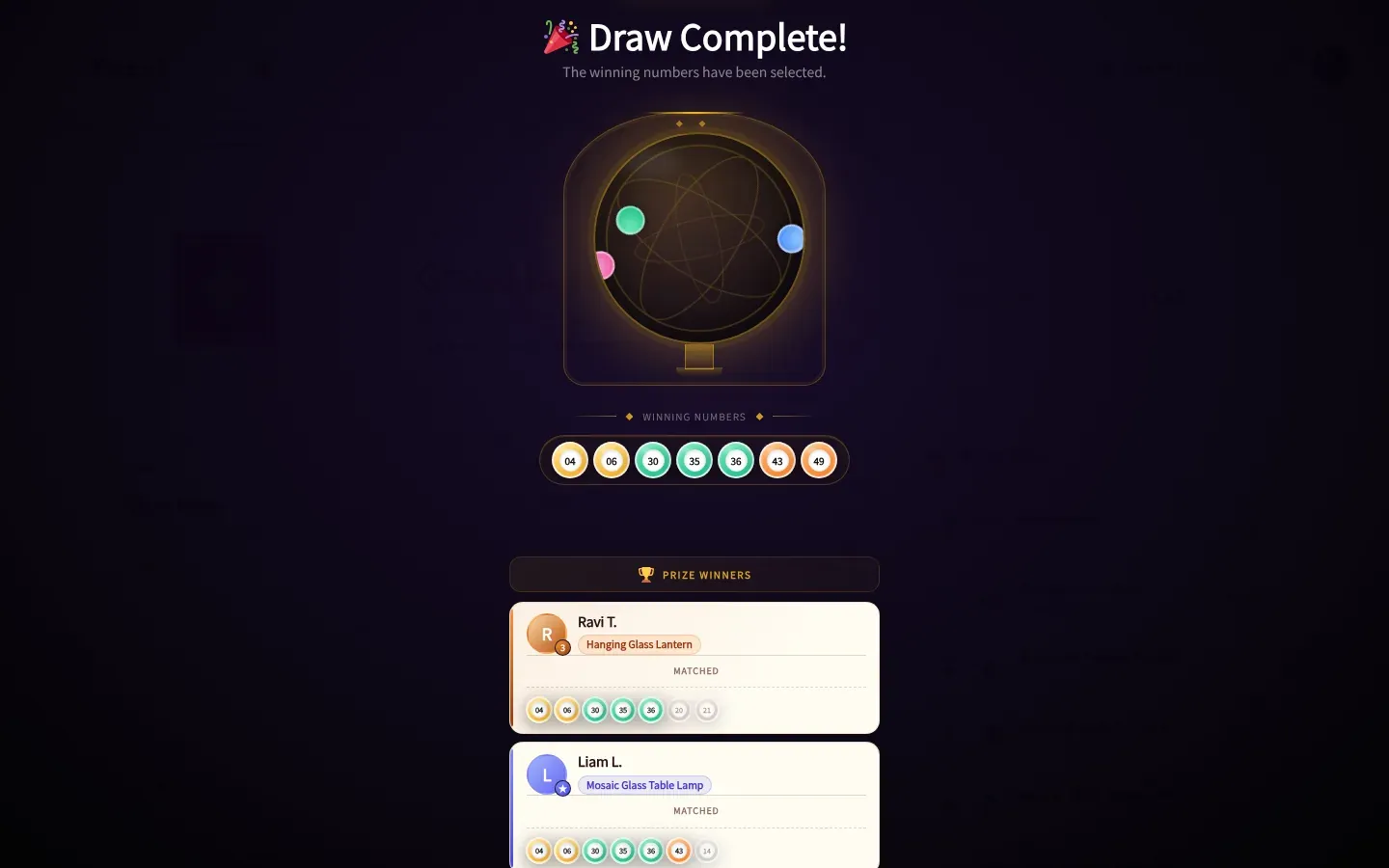 The lottery draw