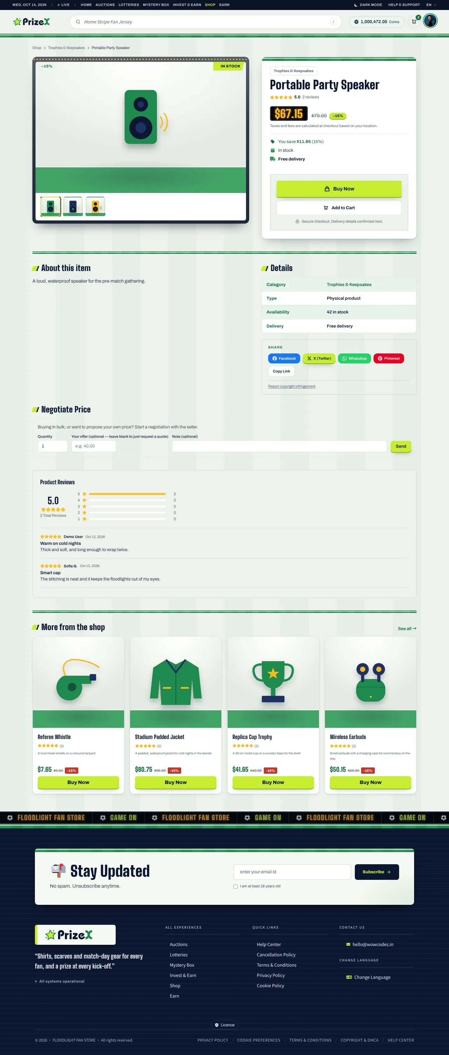 A product page