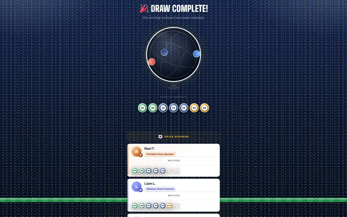 The lottery draw