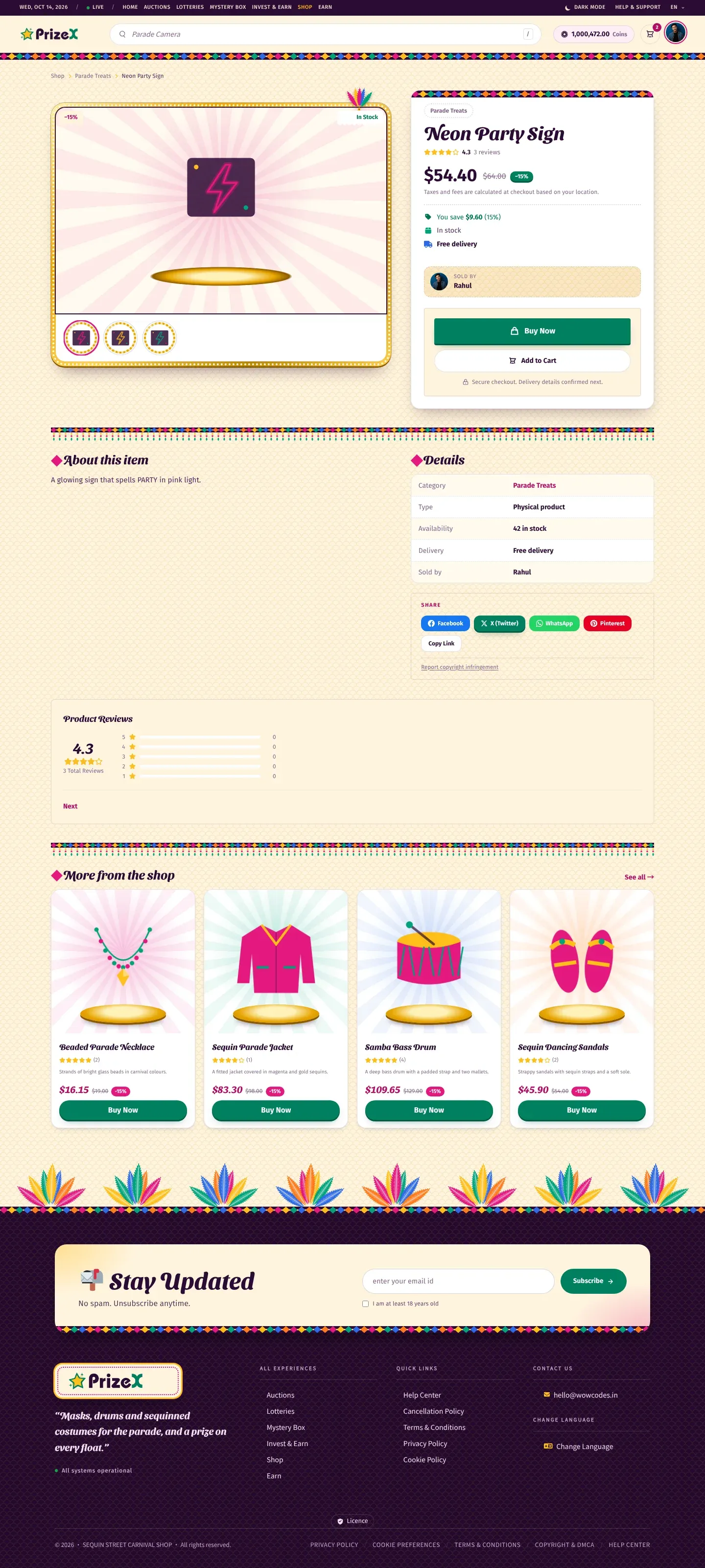A product page