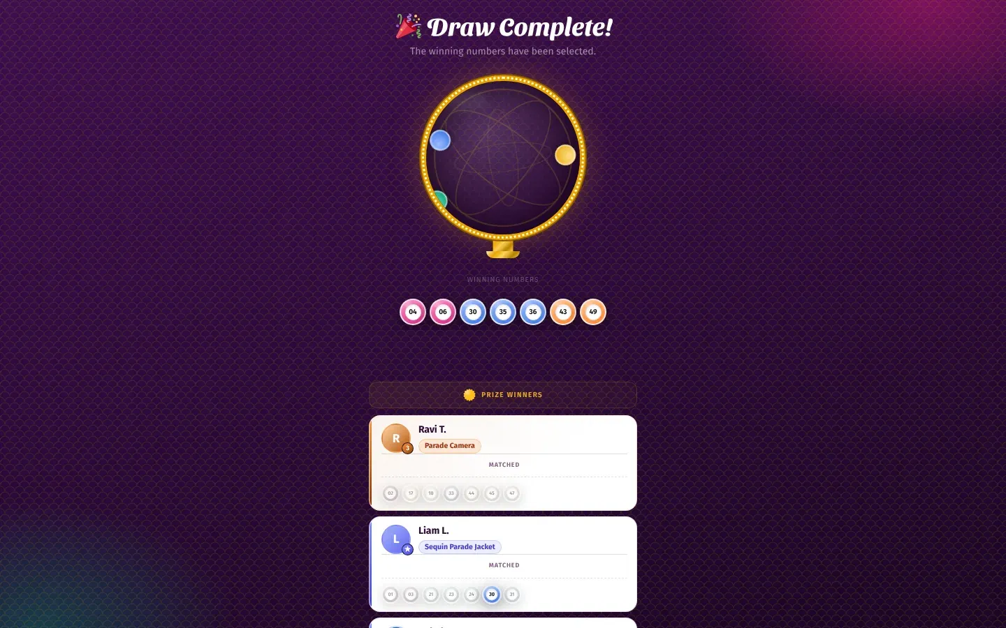 The lottery draw