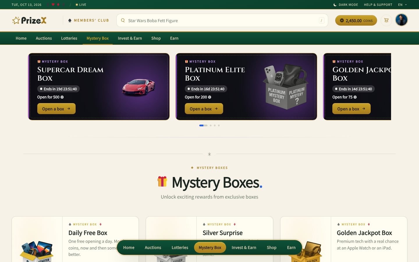 Mystery boxes
