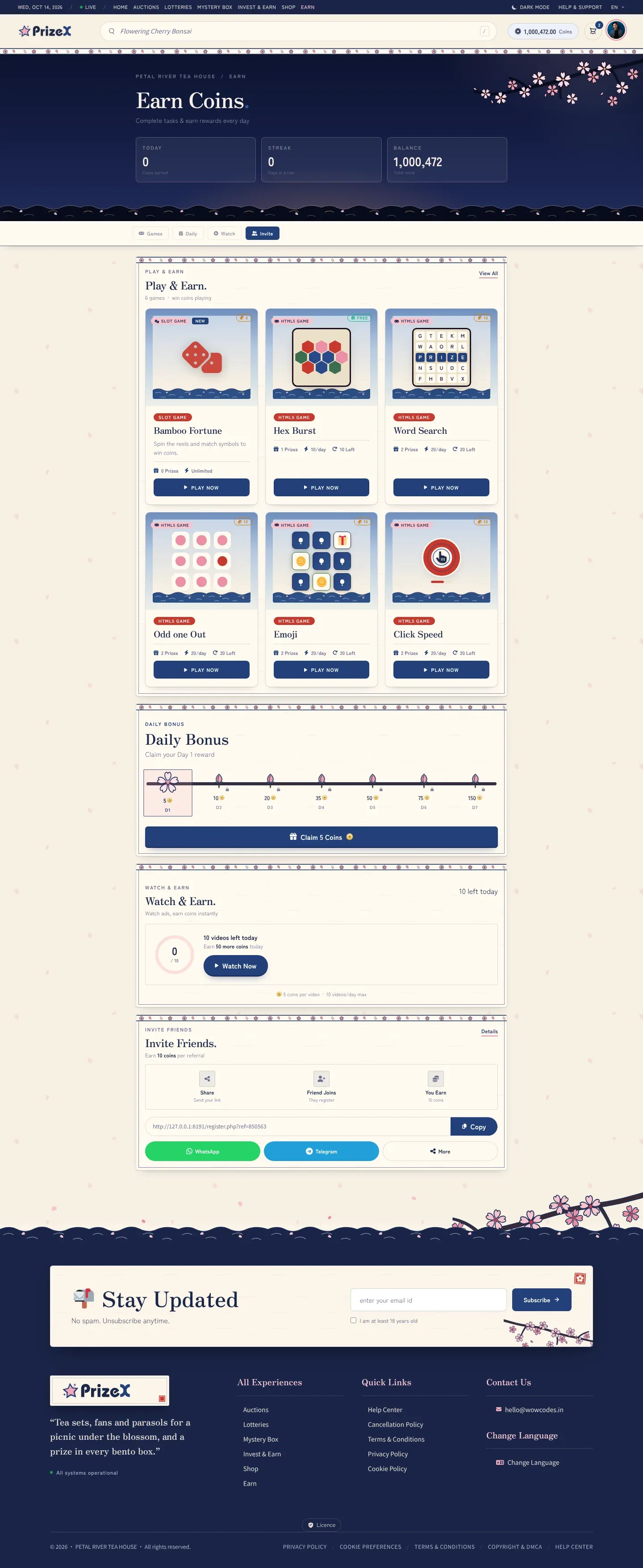 Earn coins