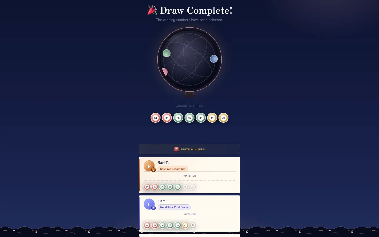 The lottery draw