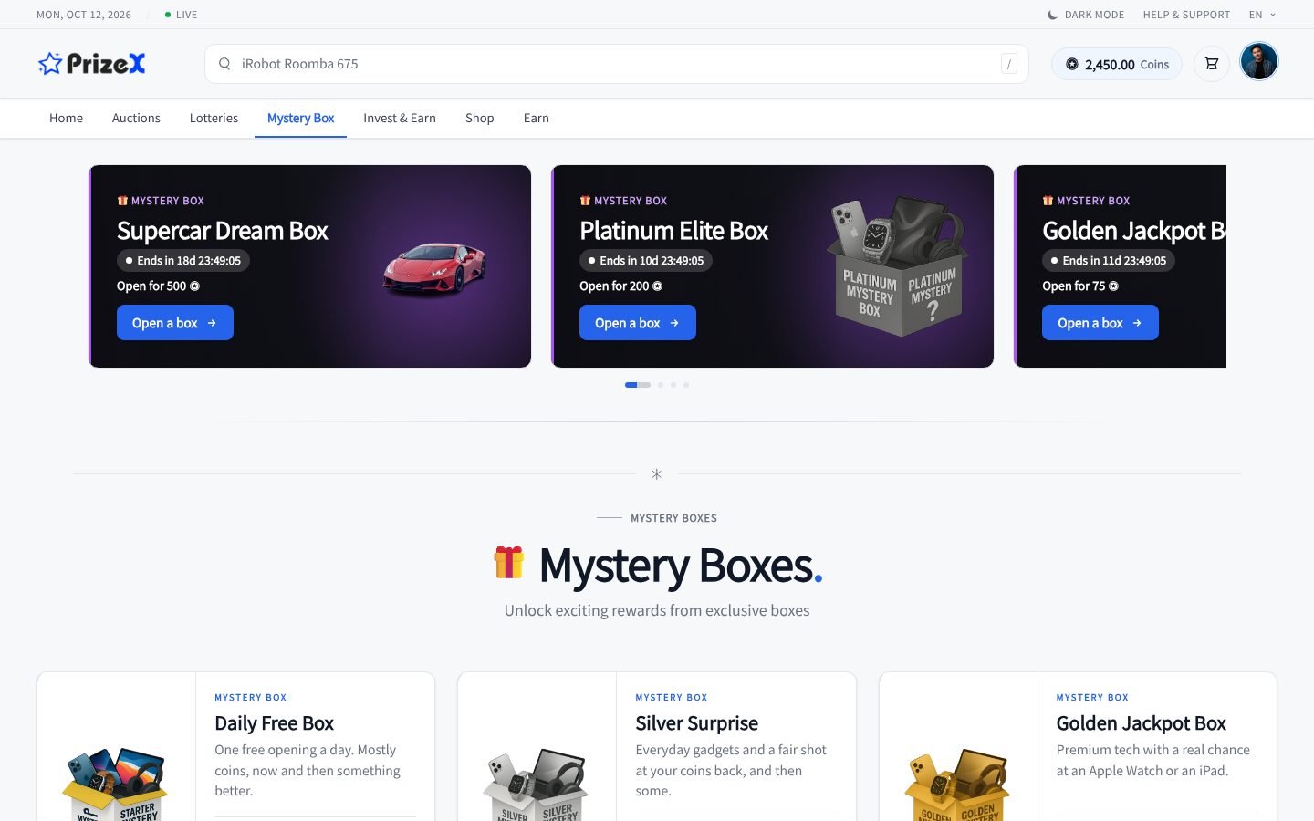 Mystery boxes