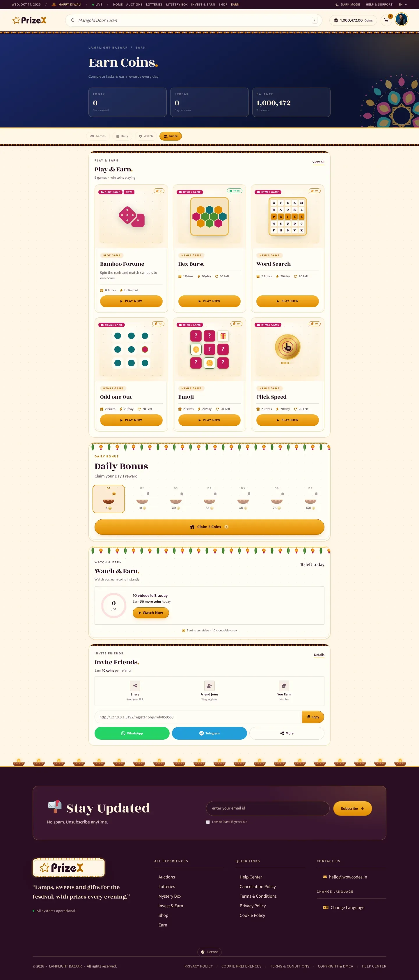 Earn coins