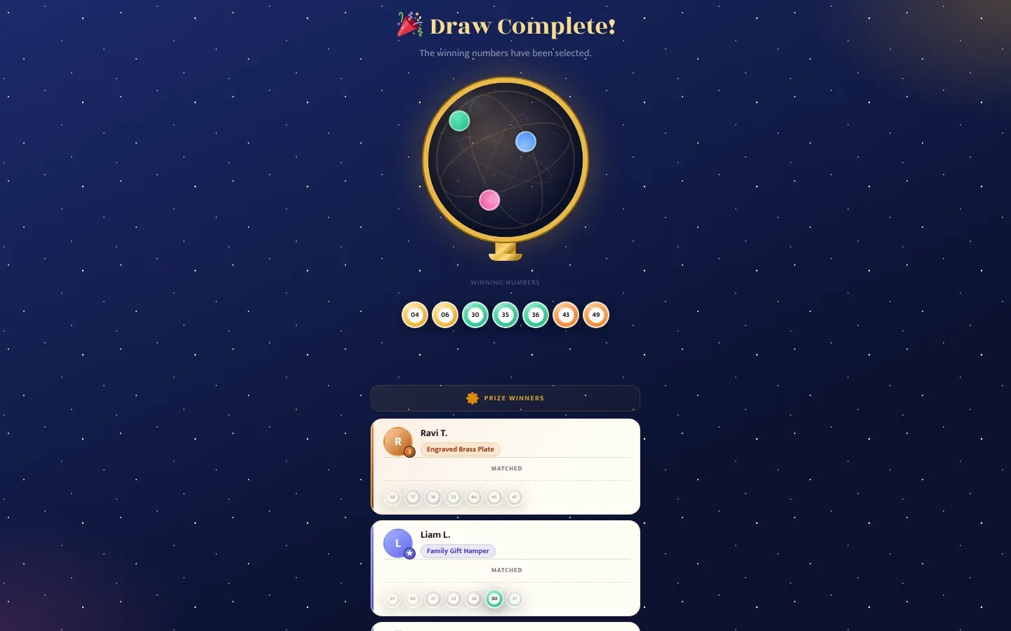 The lottery draw