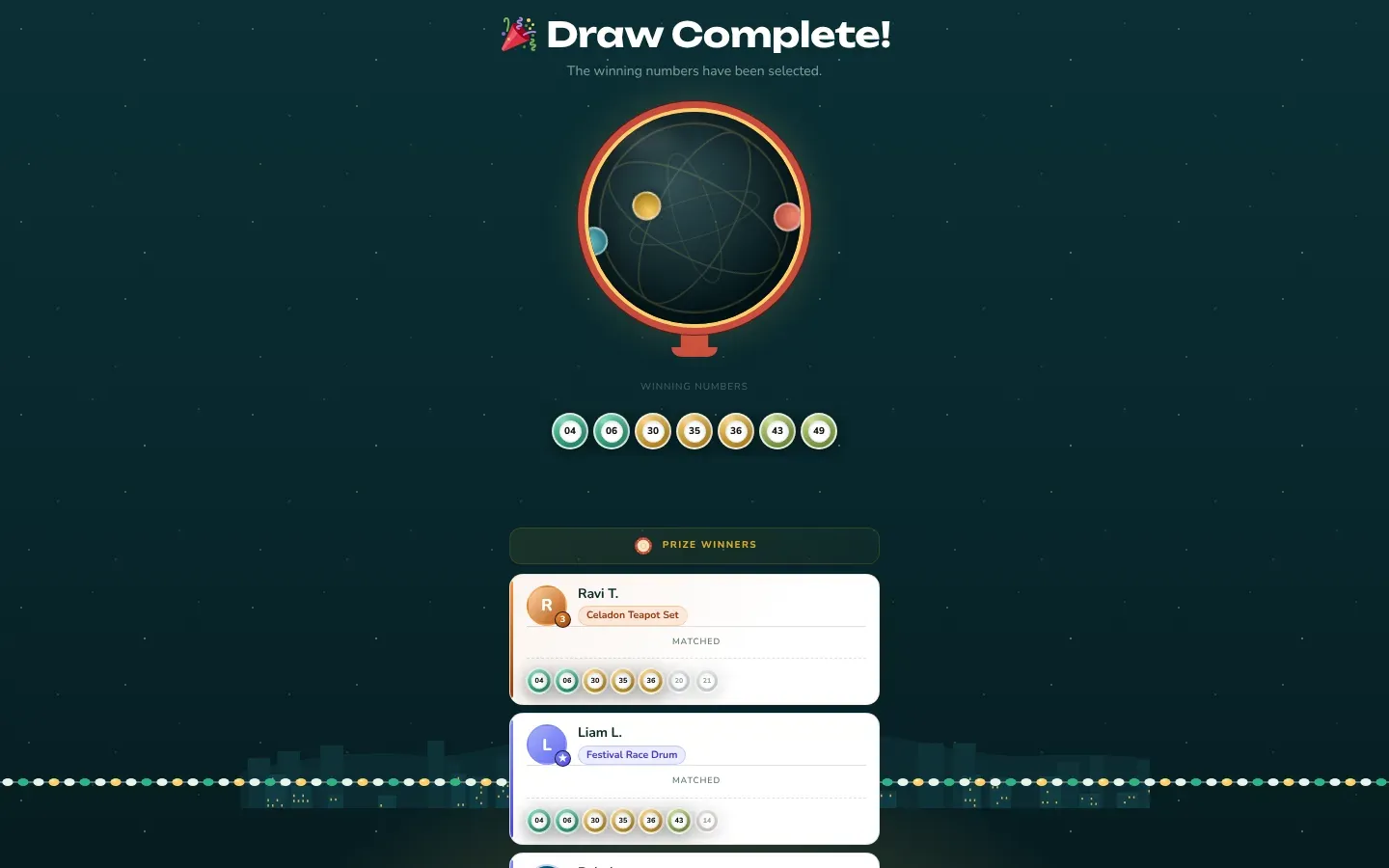 The lottery draw