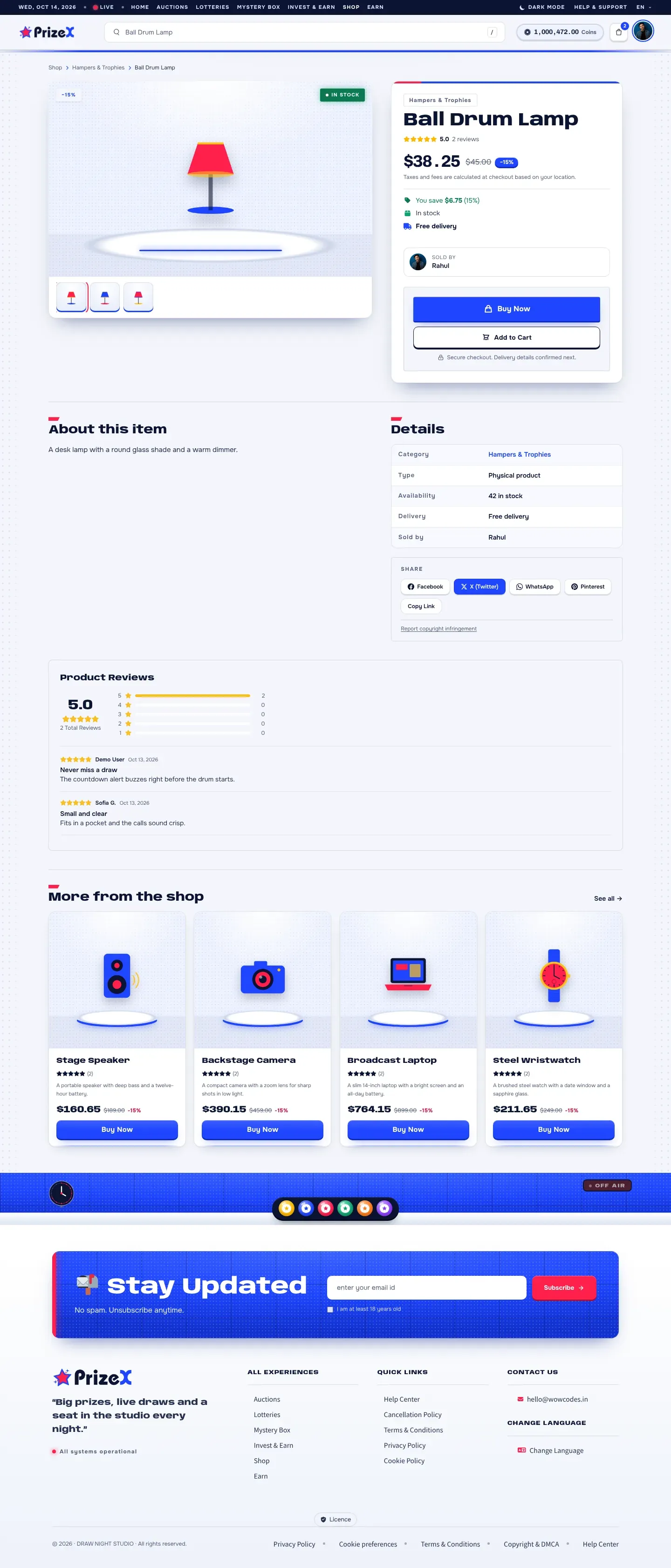 A product page
