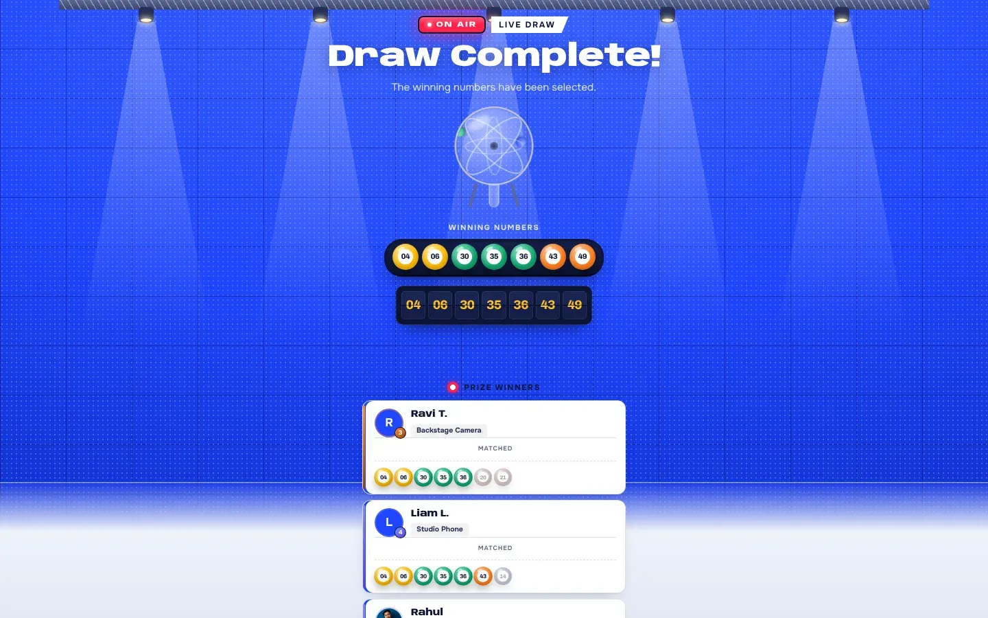 The lottery draw
