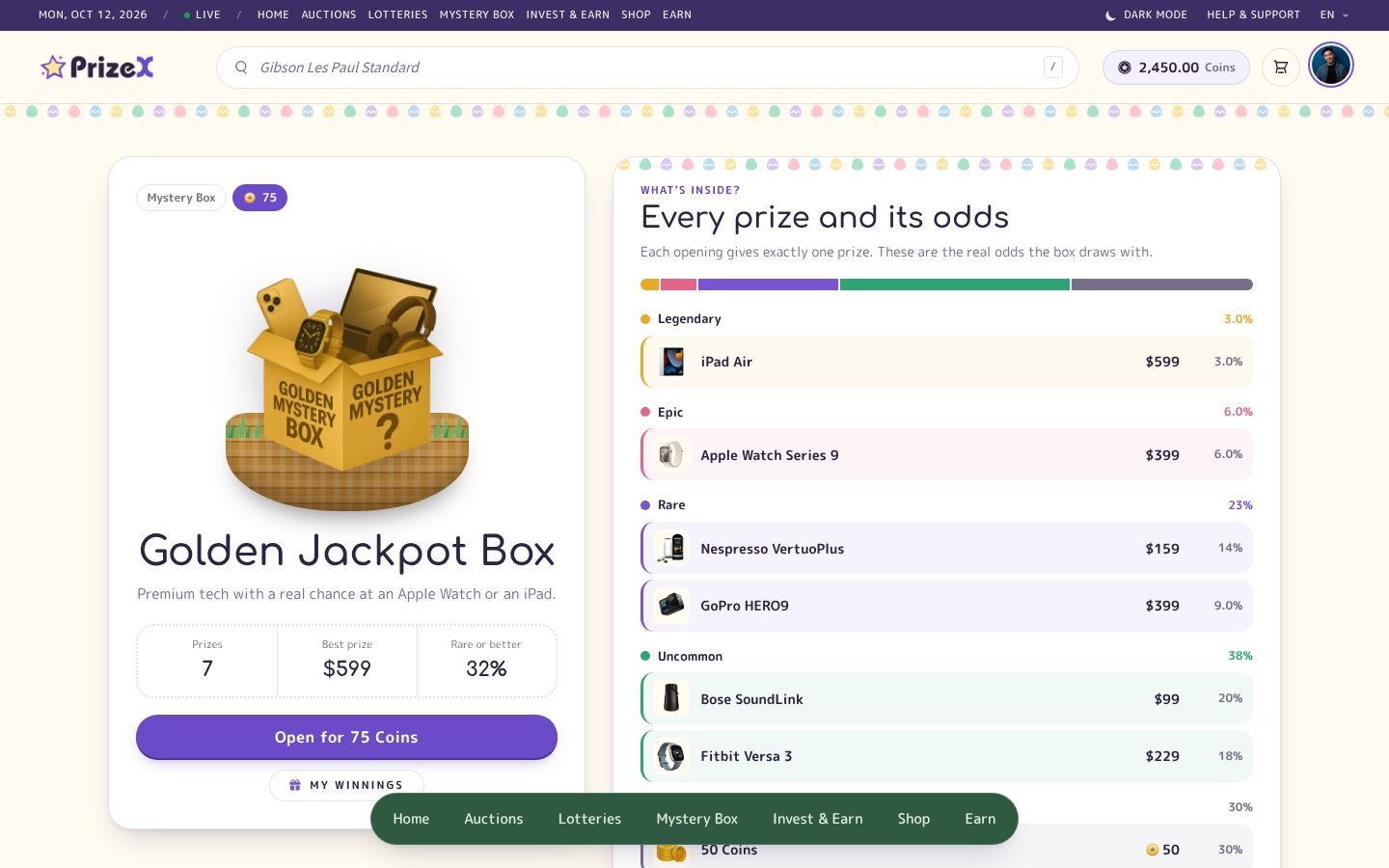 Opening a mystery box
