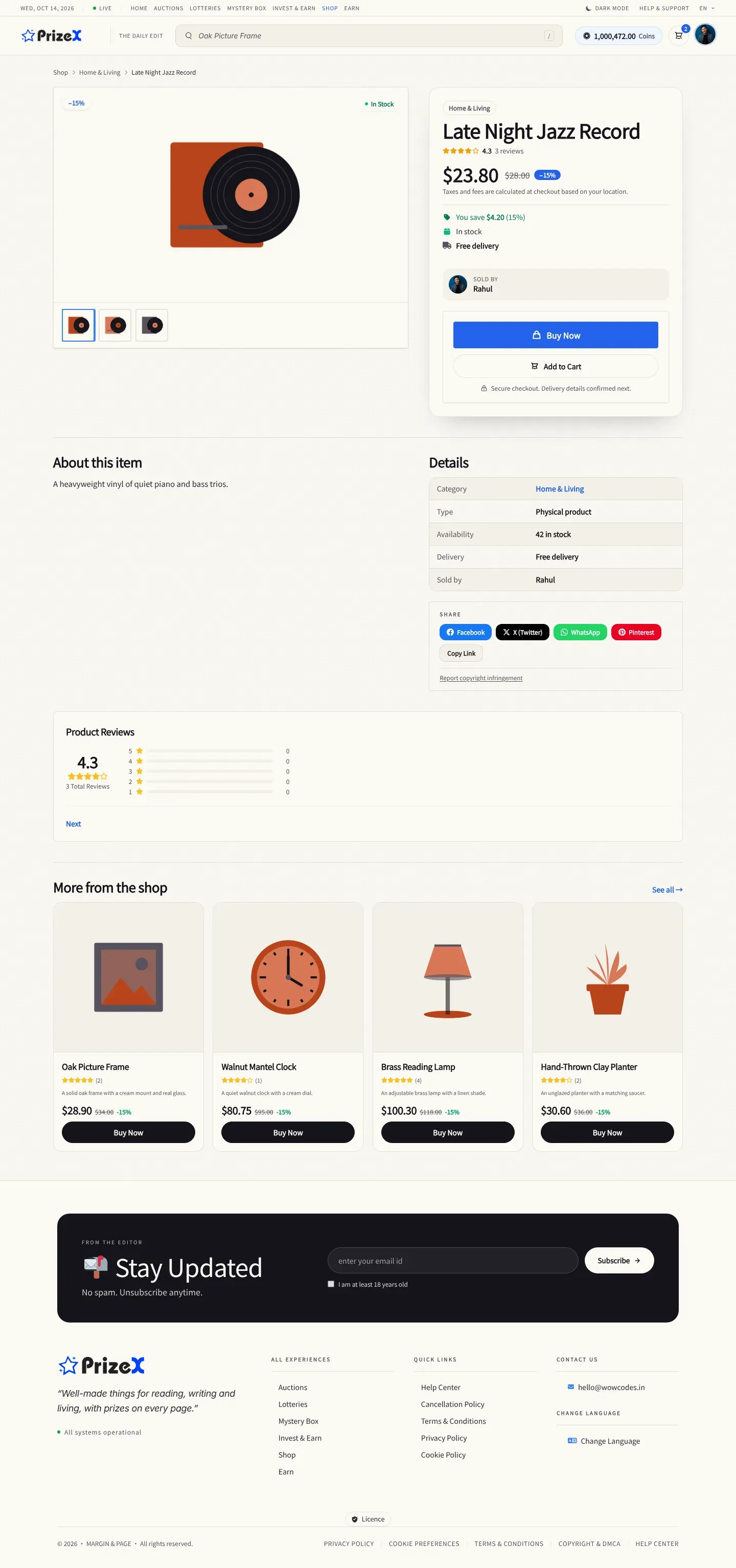 A product page