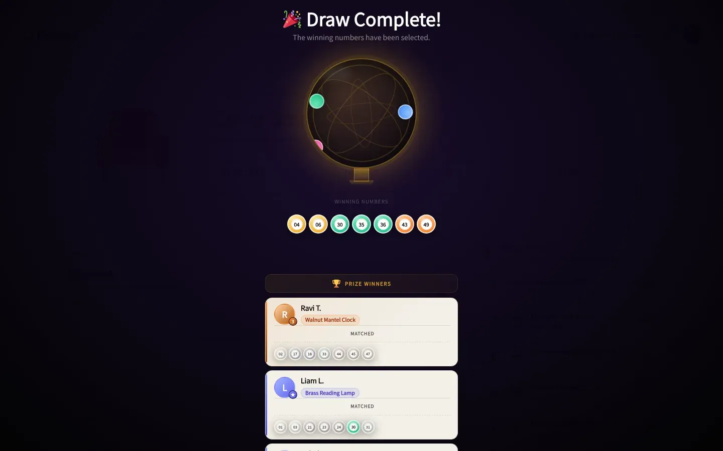 The lottery draw