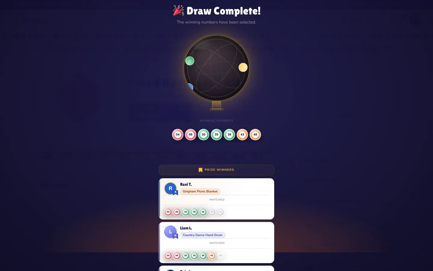 The lottery draw
