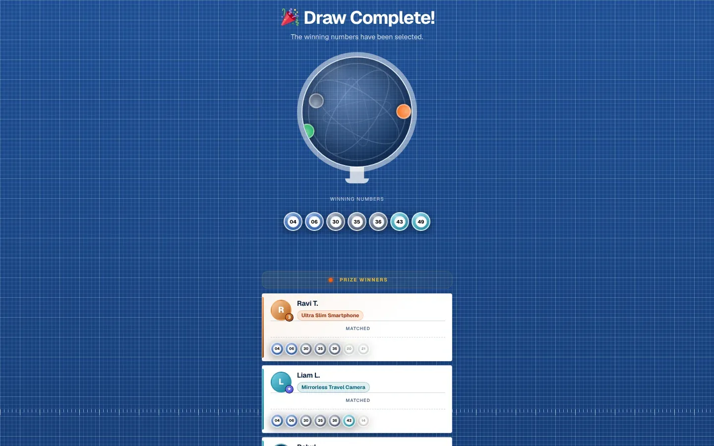 The lottery draw