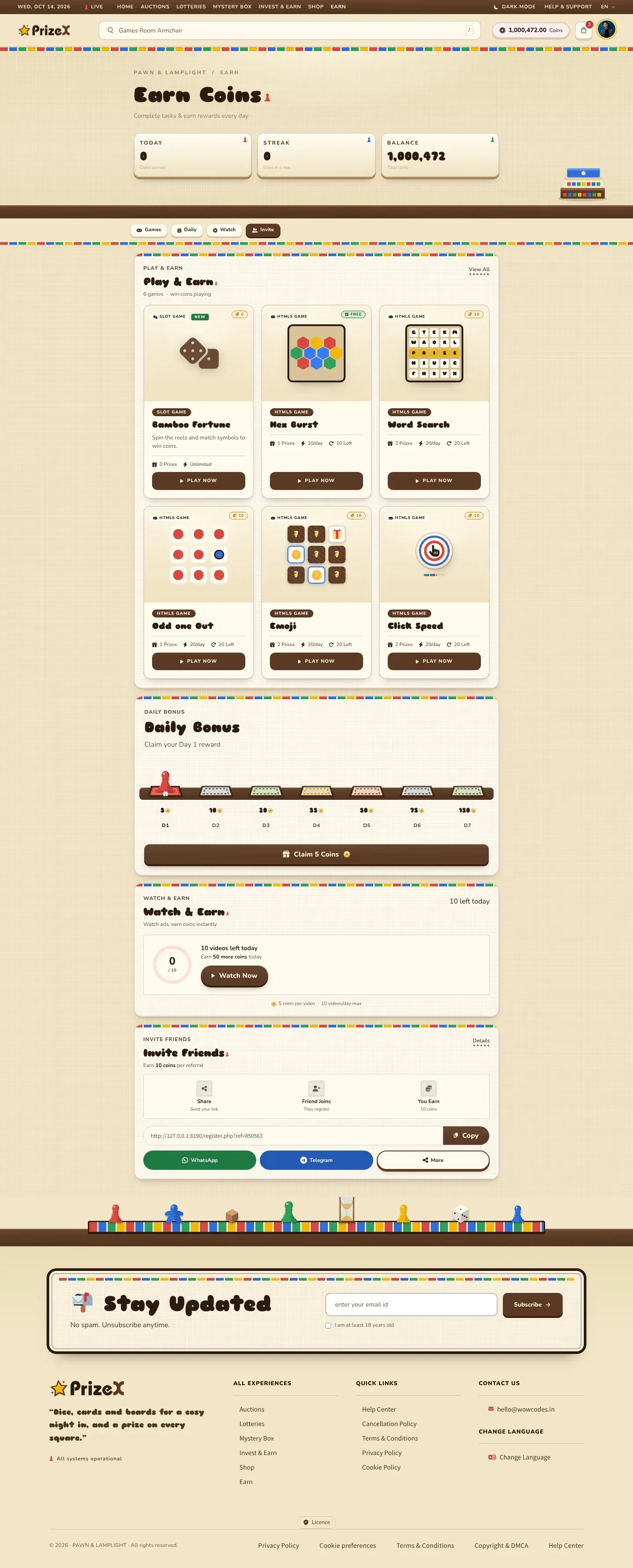 Earn coins