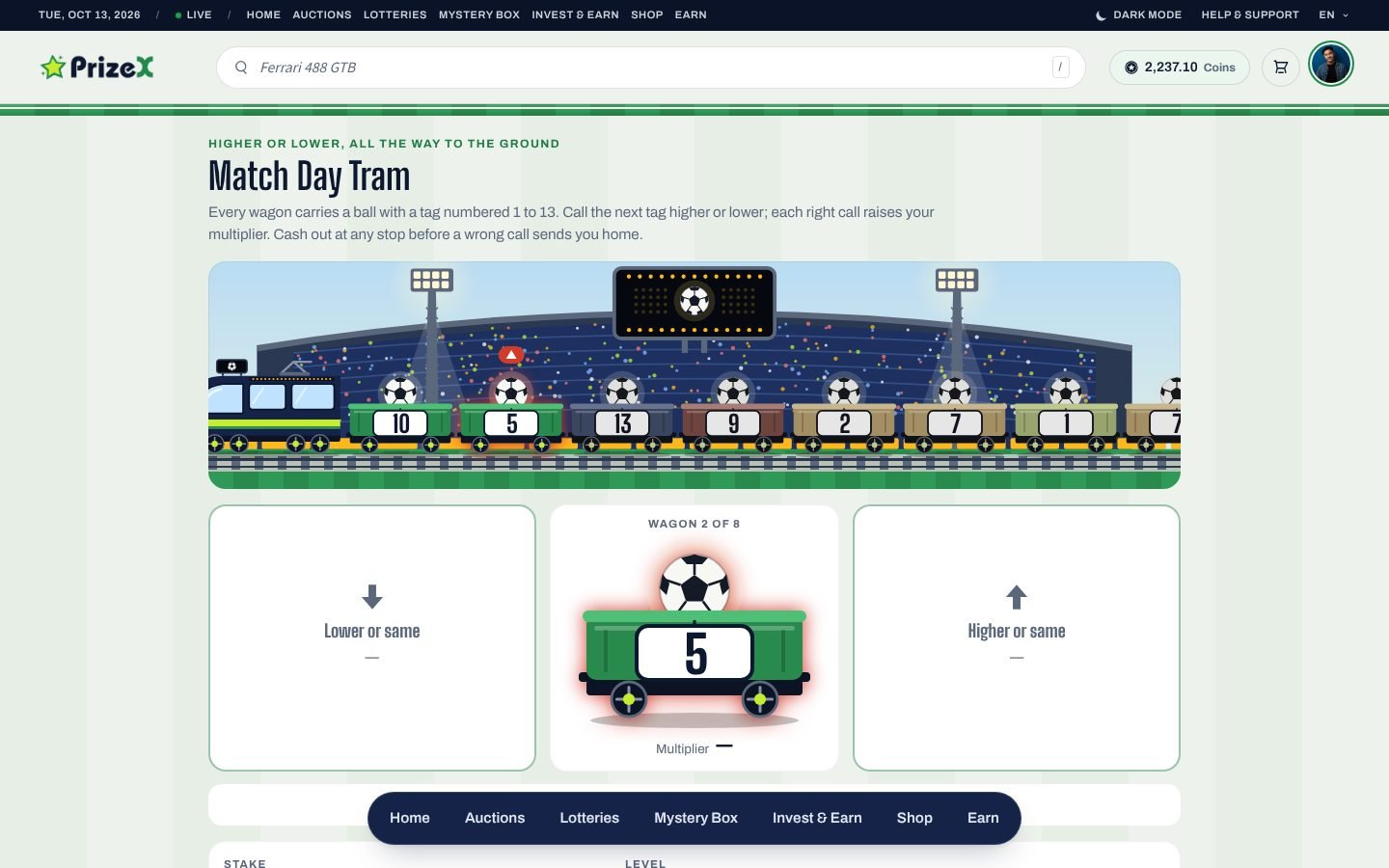 Match Day Tram (Big Match), in play