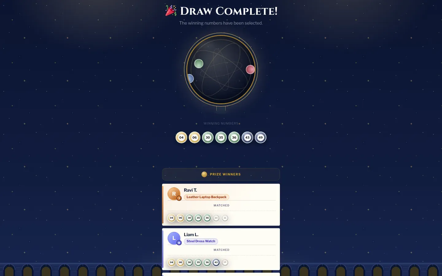 The lottery draw