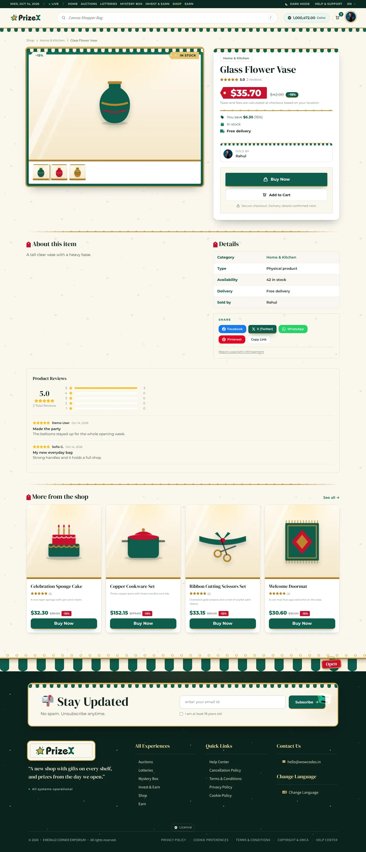 A product page