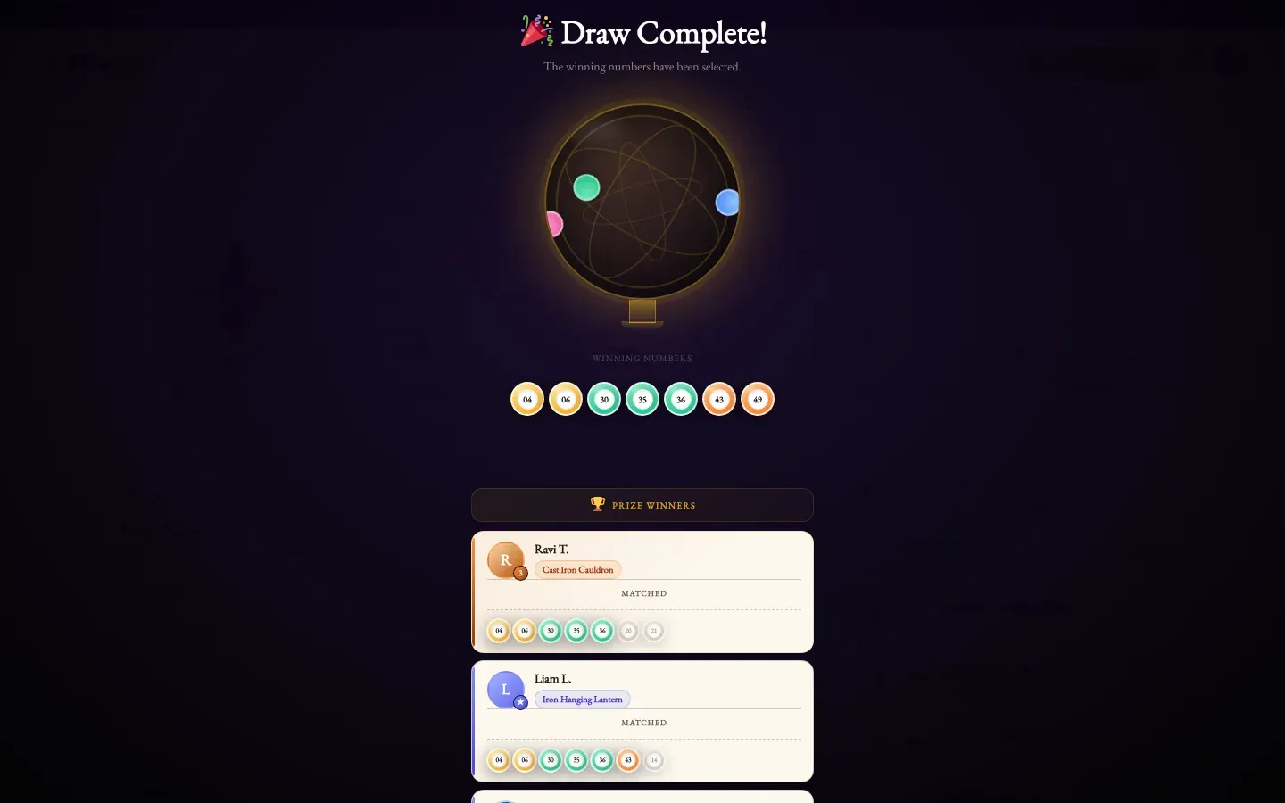 The lottery draw
