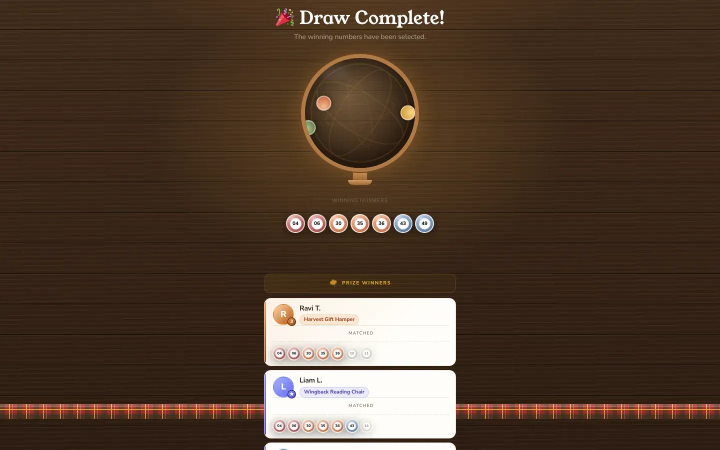 The lottery draw