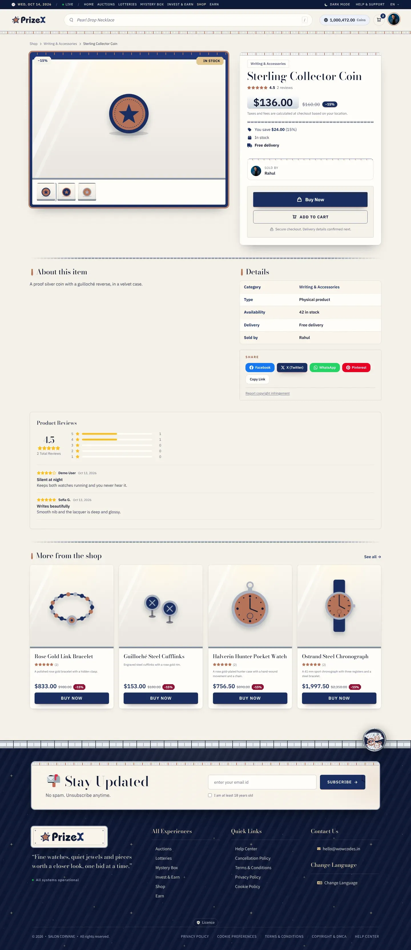 A product page
