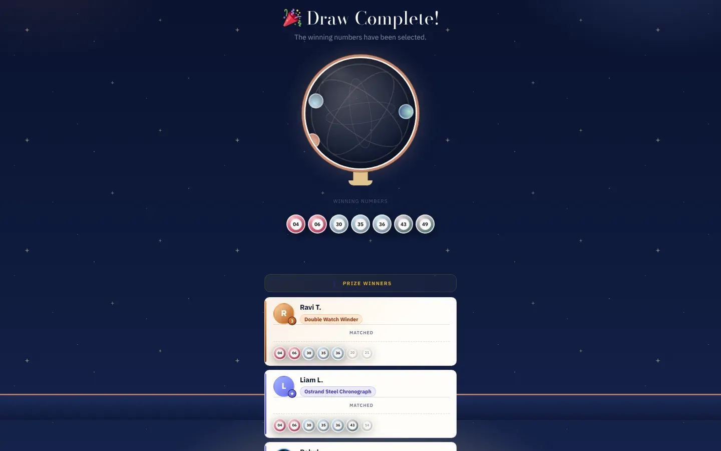 The lottery draw