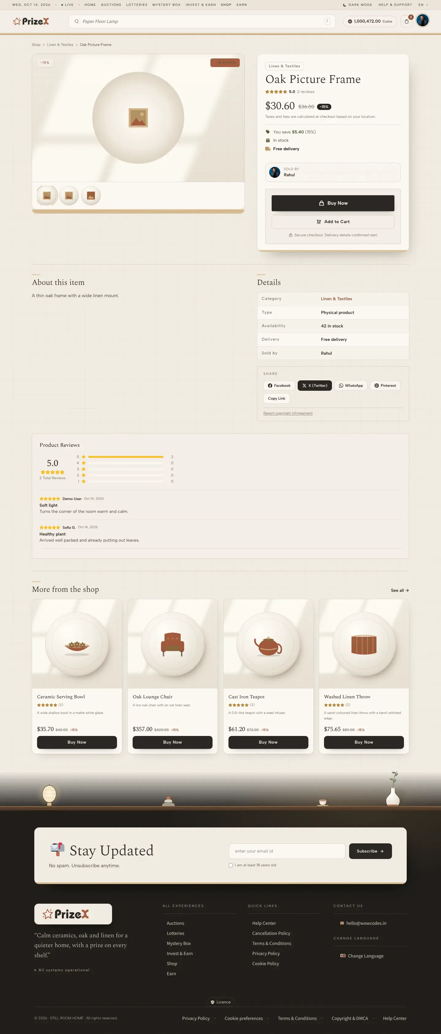 A product page