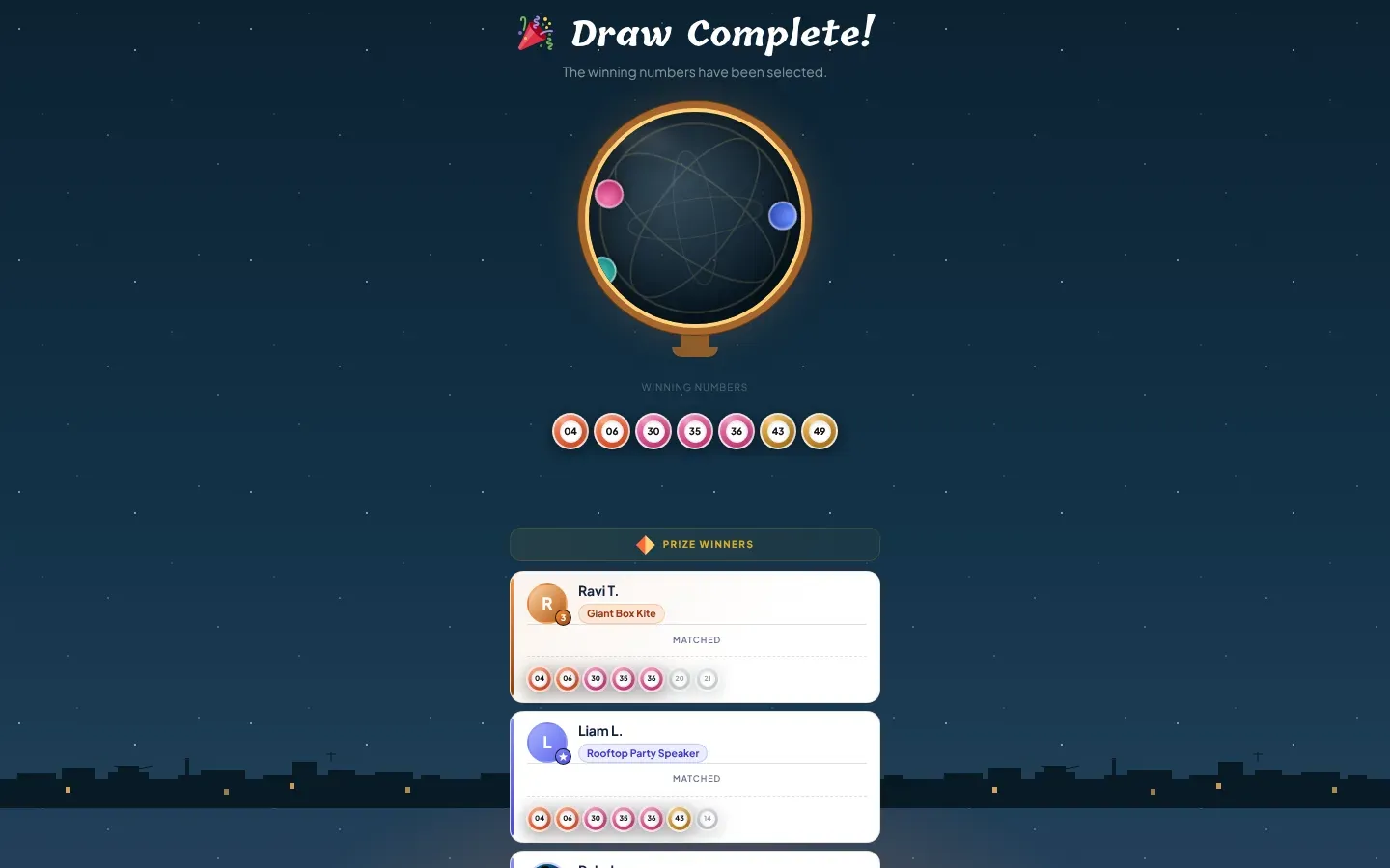 The lottery draw