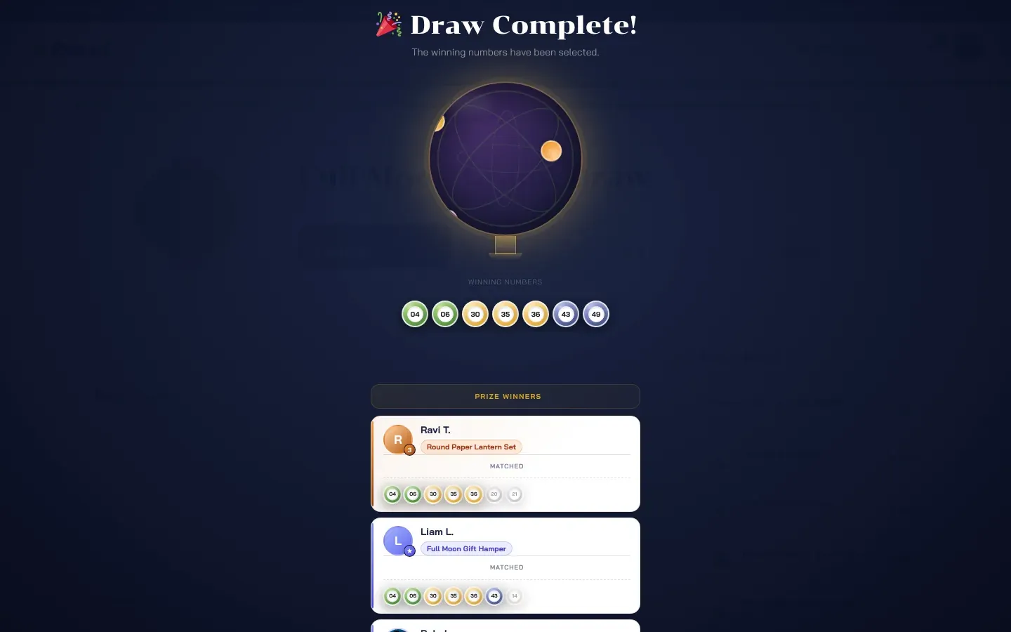 The lottery draw