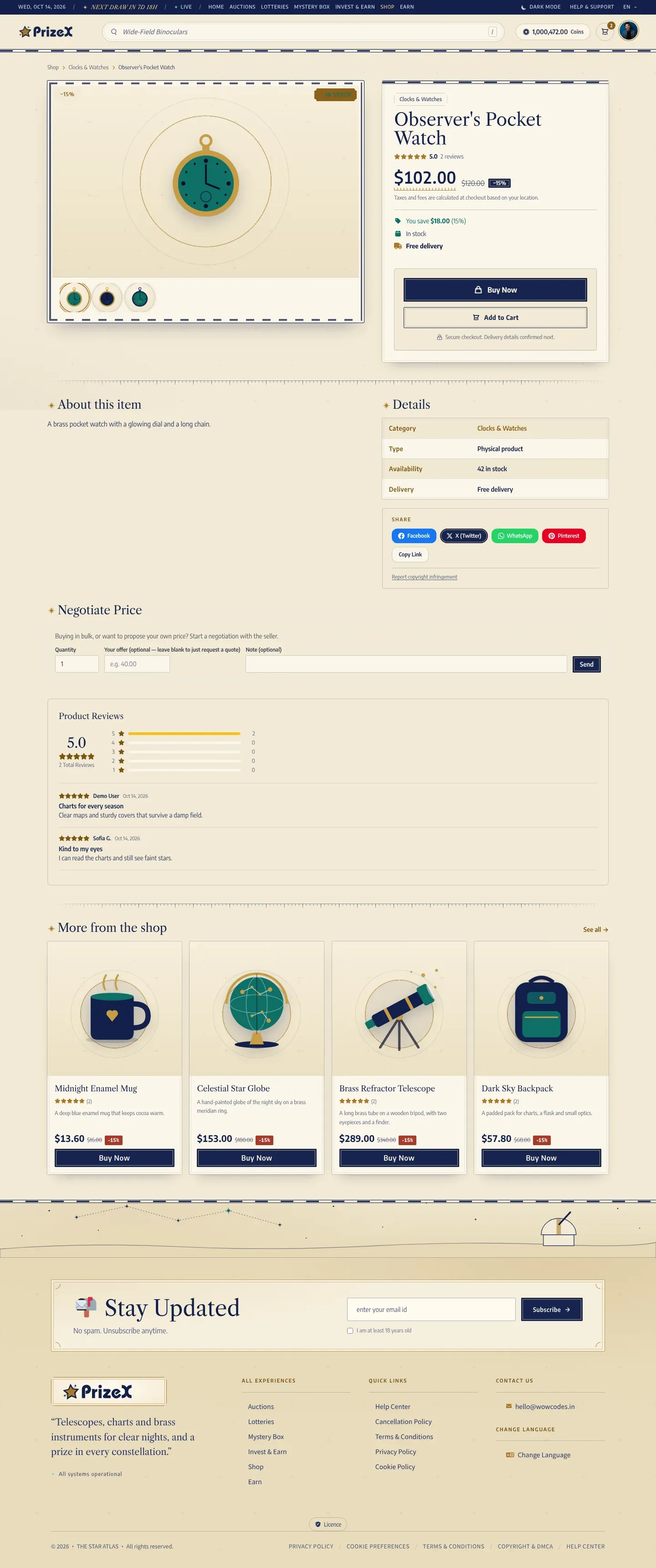 A product page