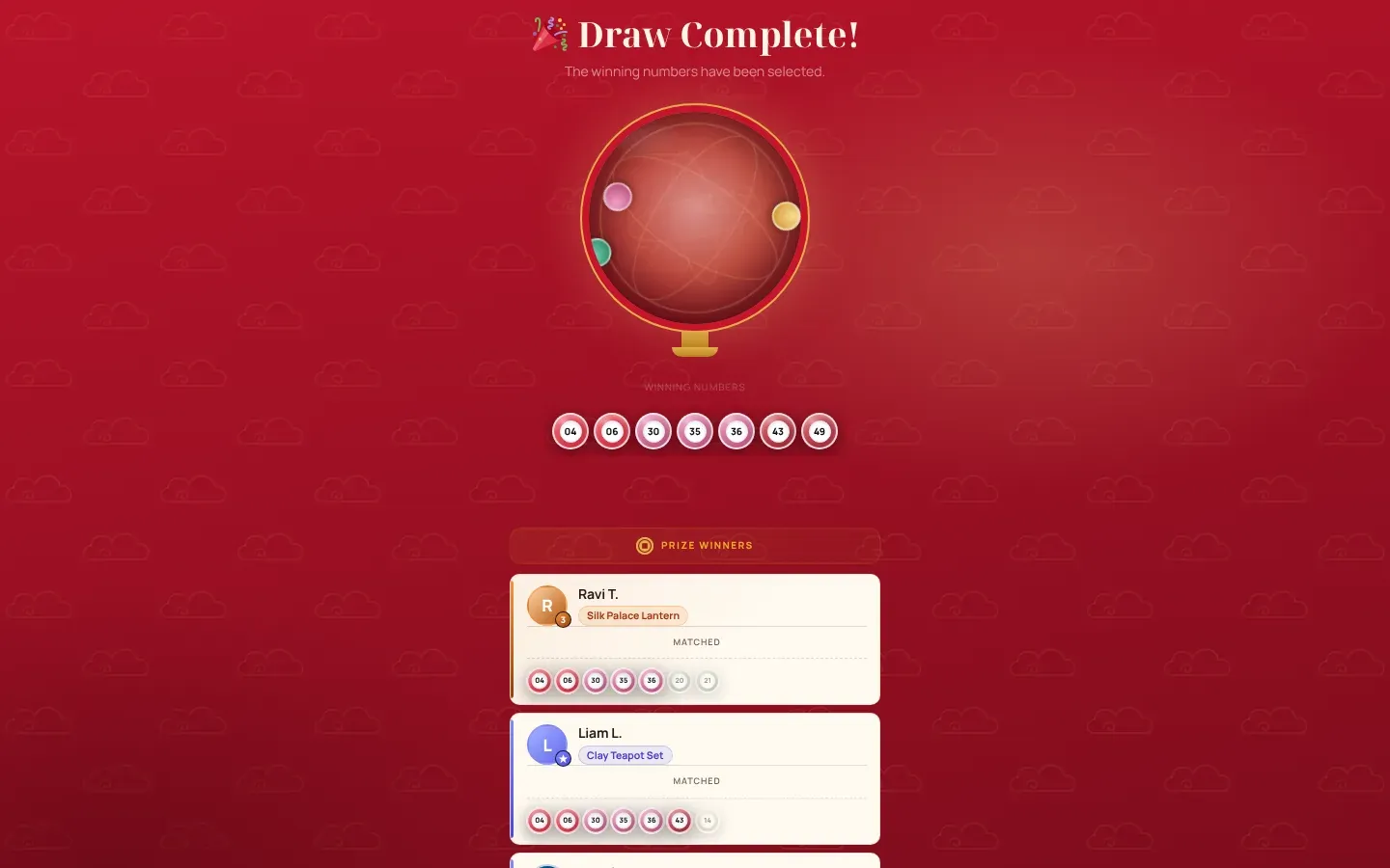 The lottery draw