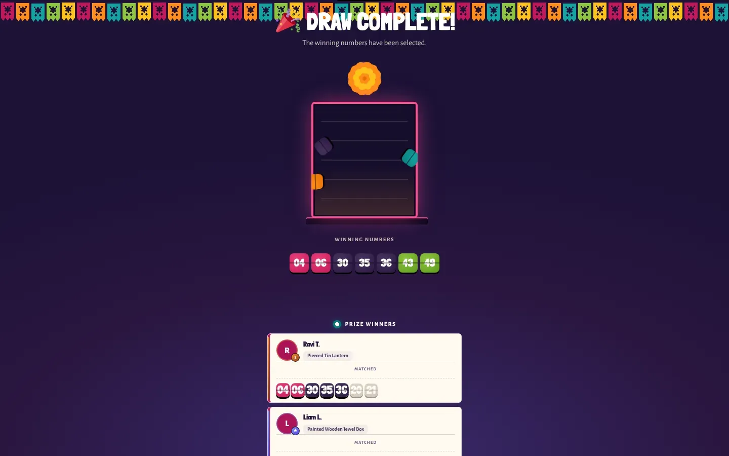 The lottery draw