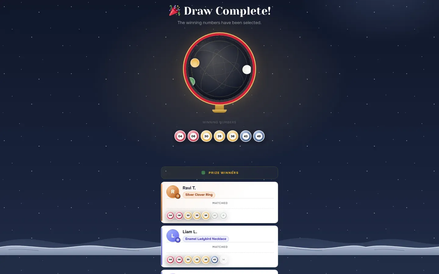 The lottery draw