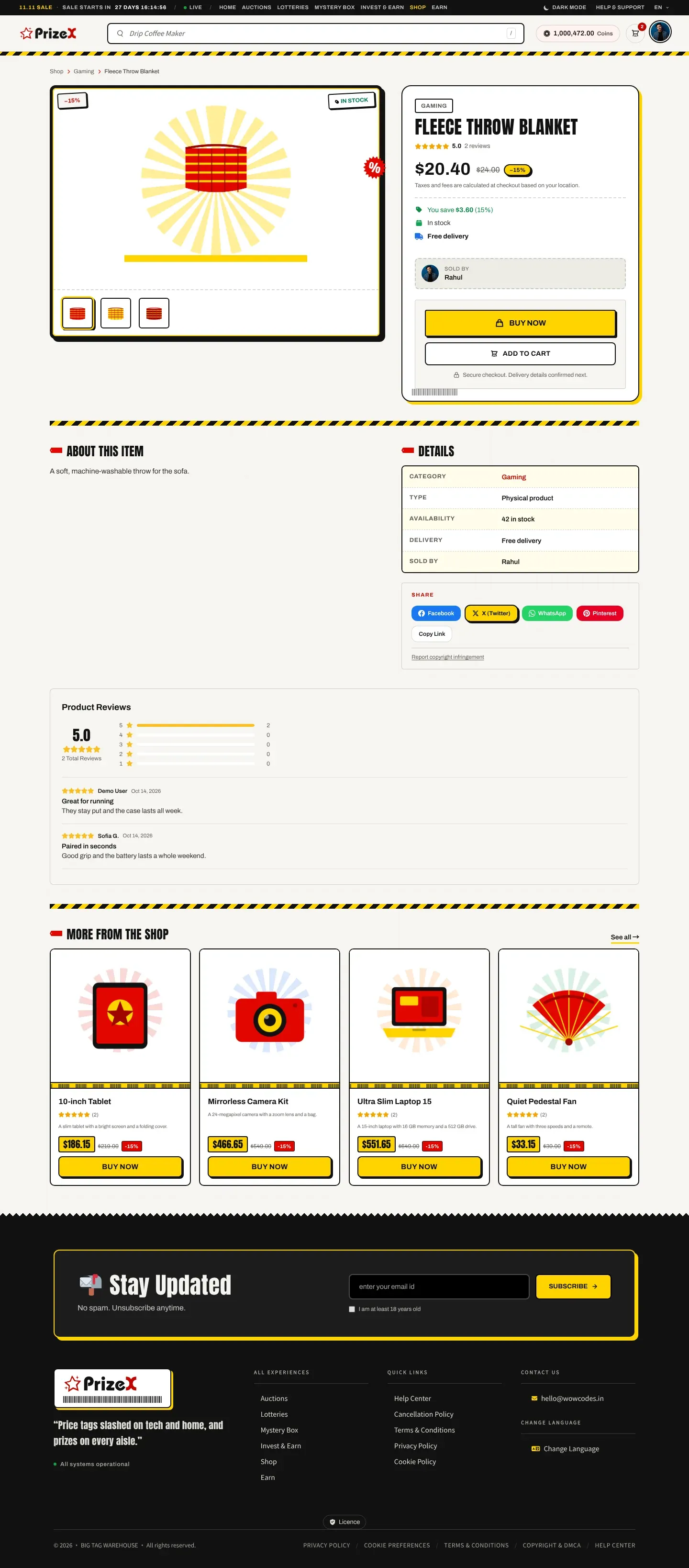A product page