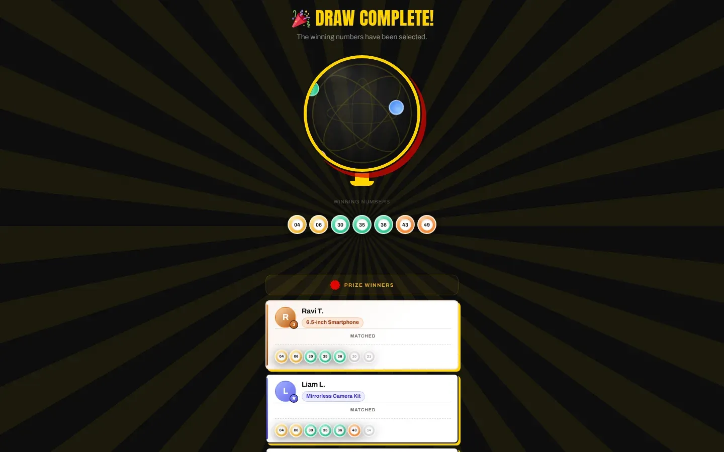 The lottery draw