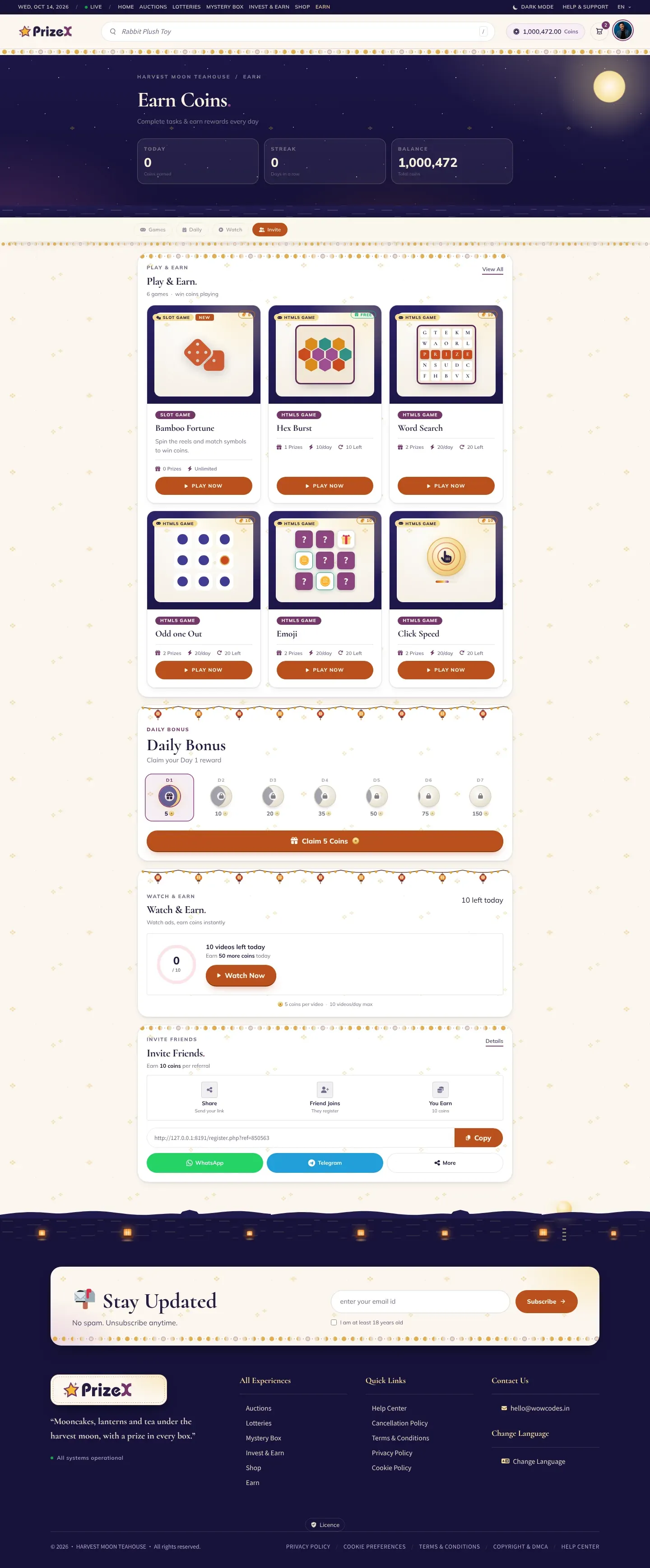 Earn coins