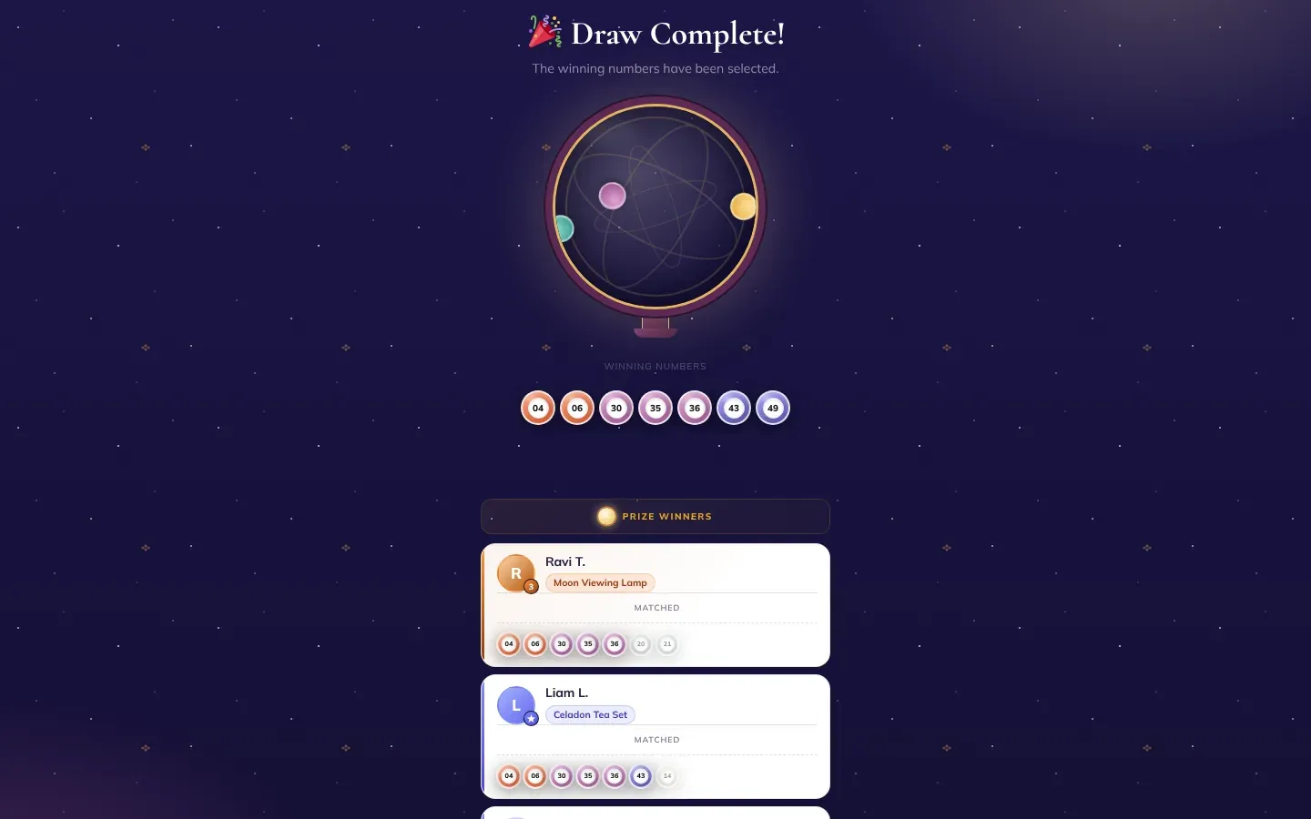 The lottery draw