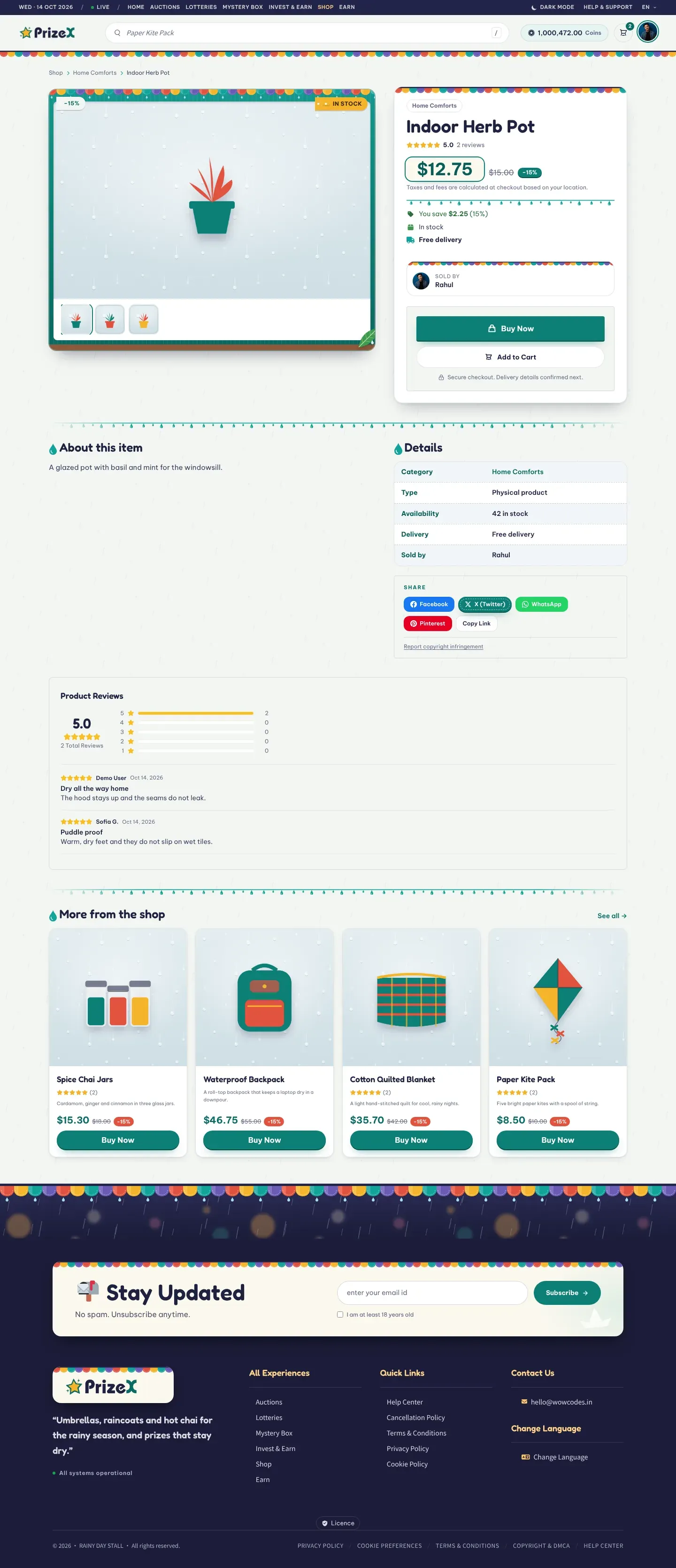 A product page