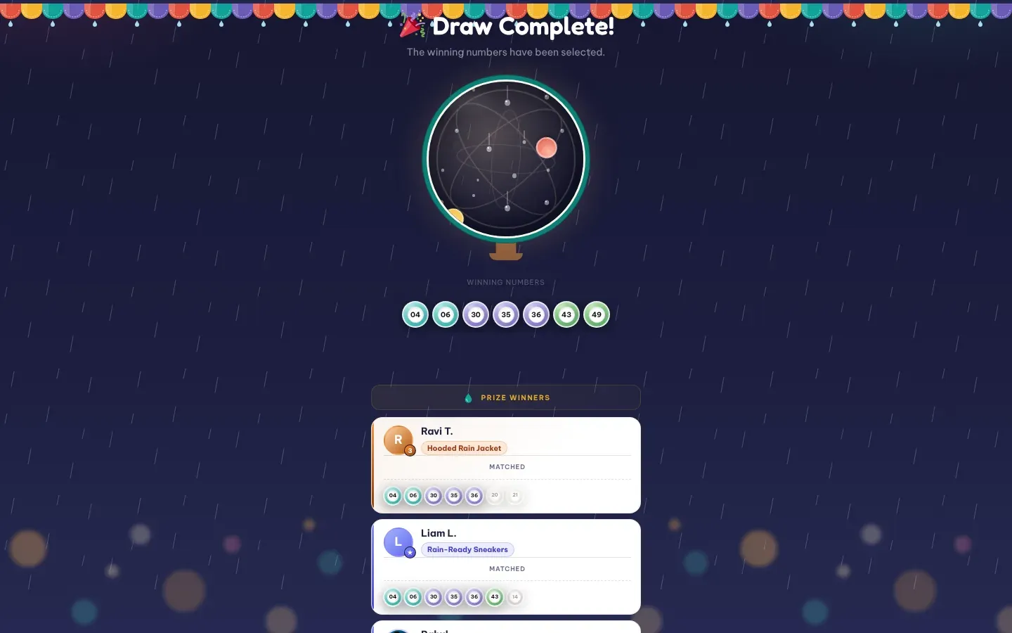 The lottery draw