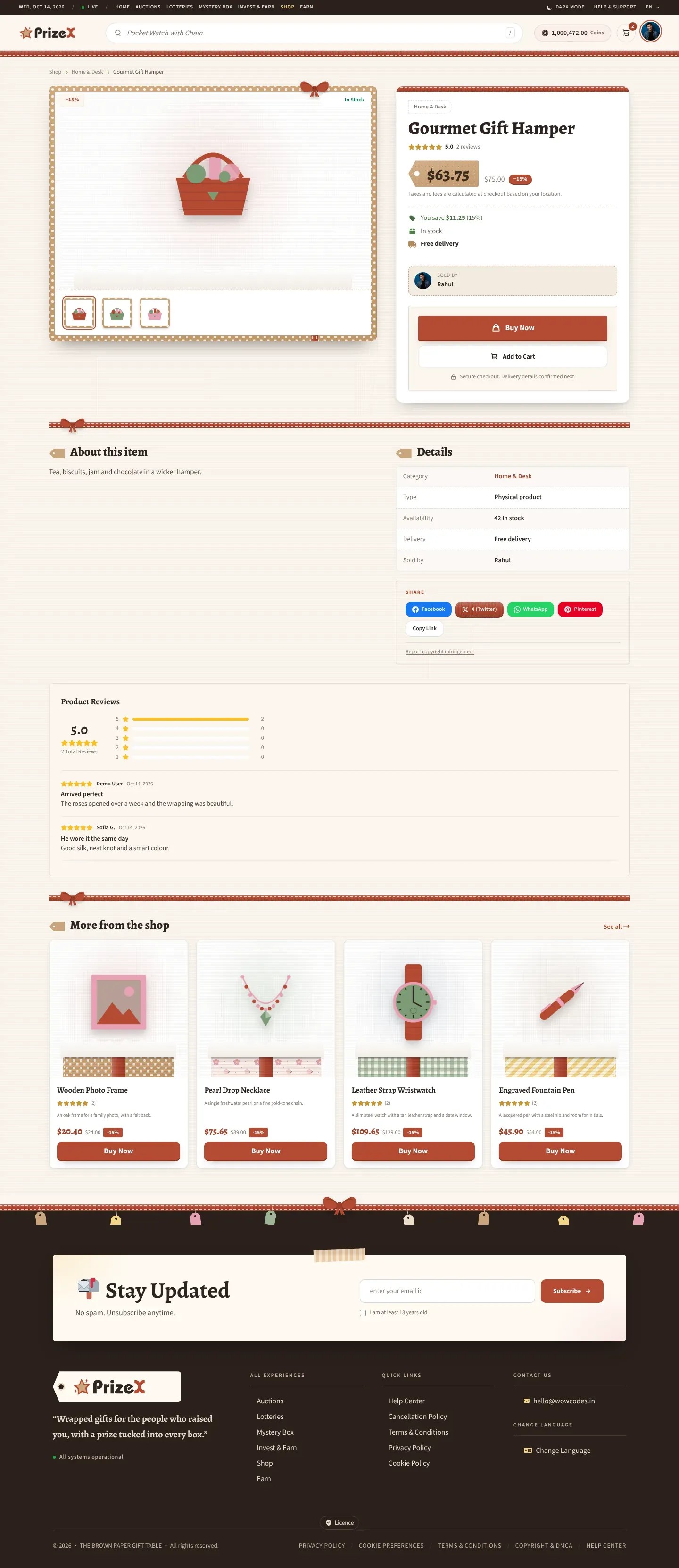 A product page