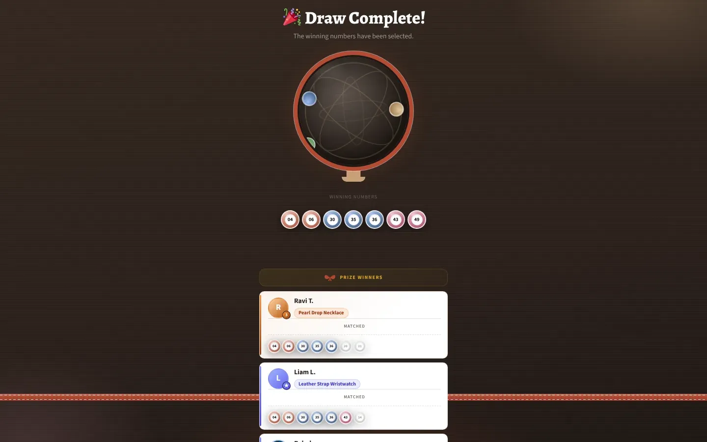 The lottery draw