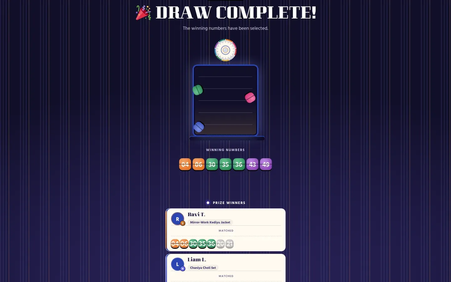 The lottery draw