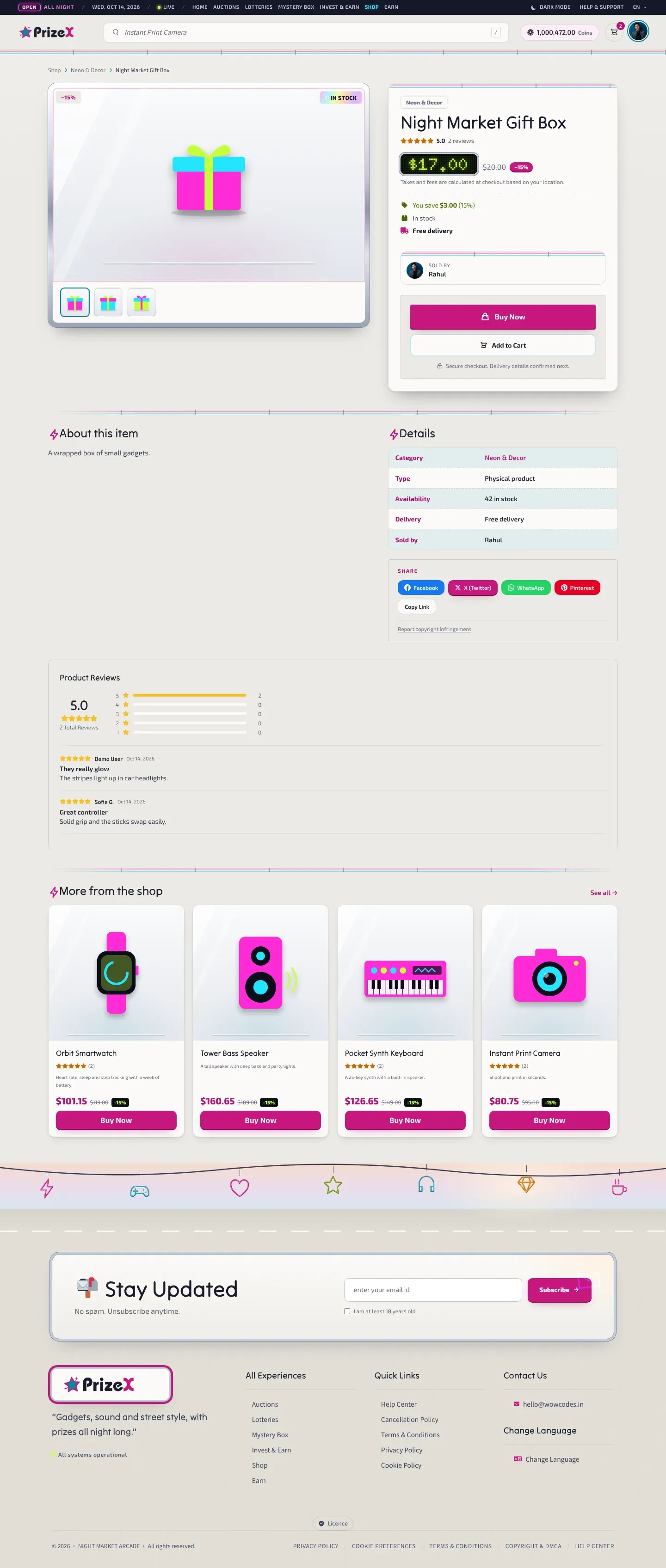 A product page