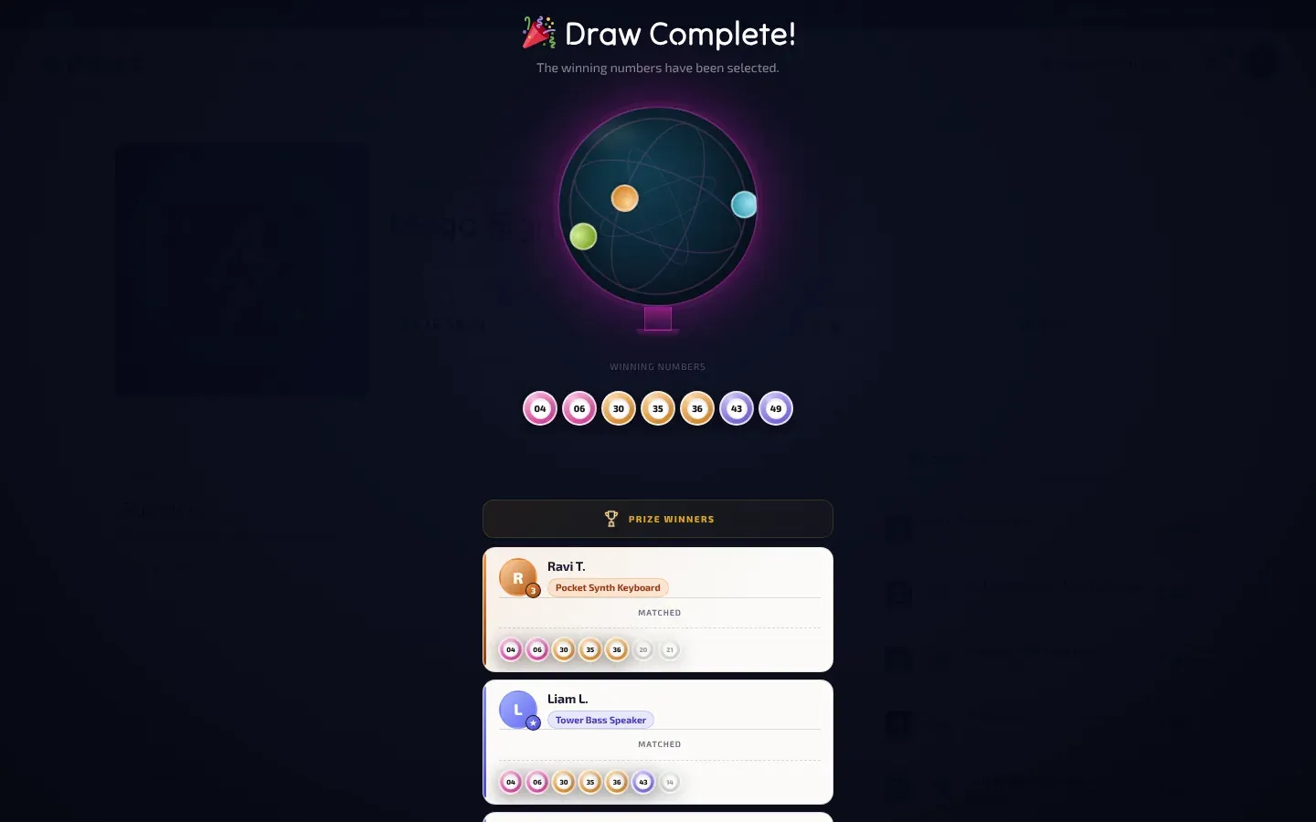 The lottery draw