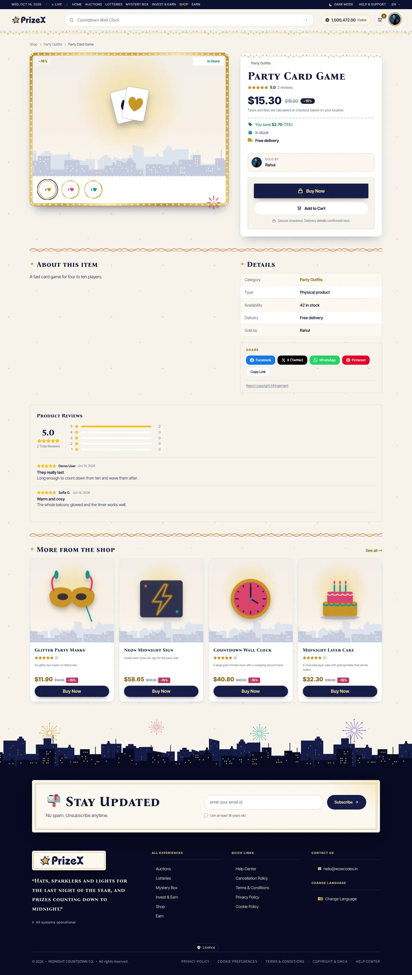 A product page