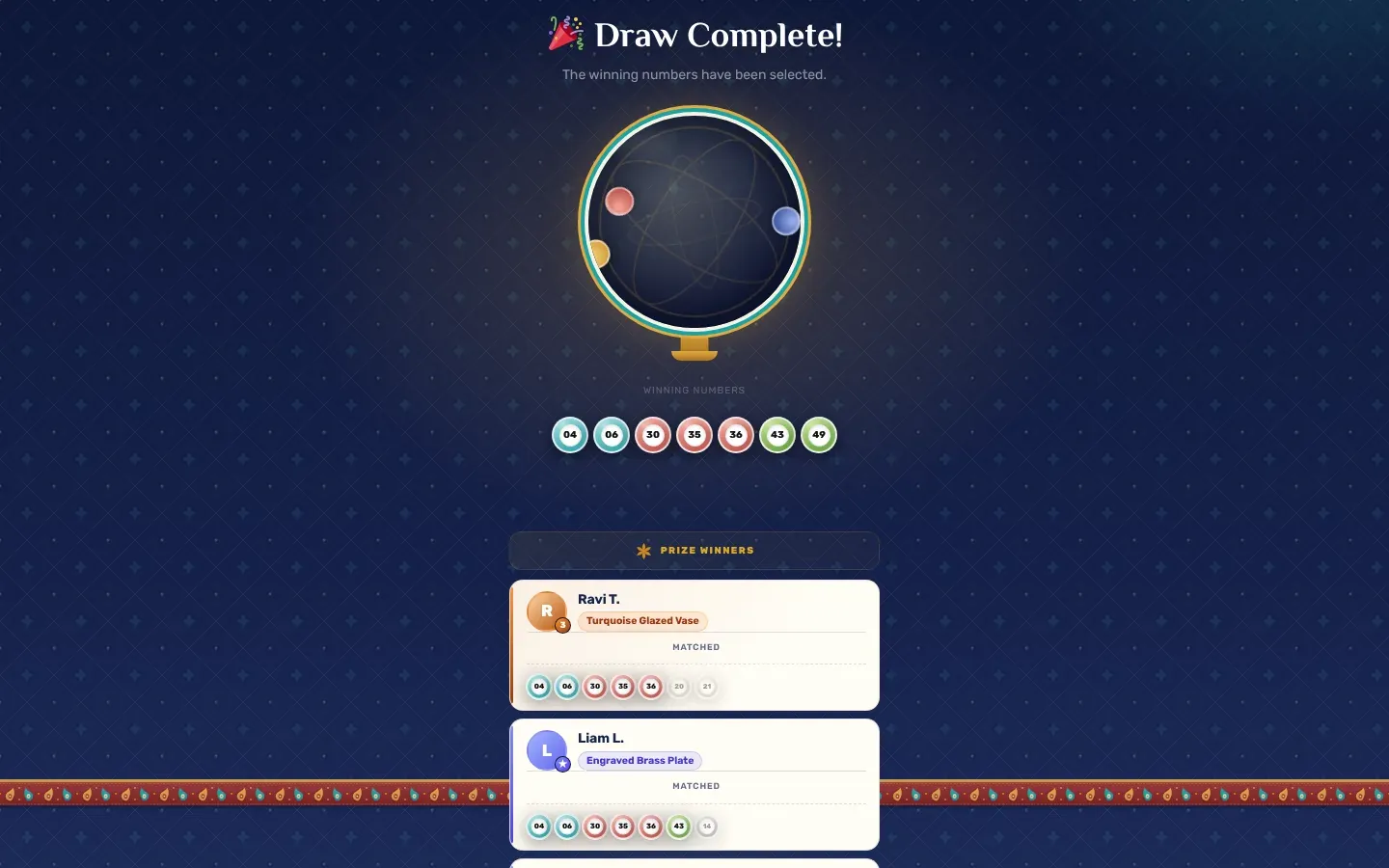 The lottery draw
